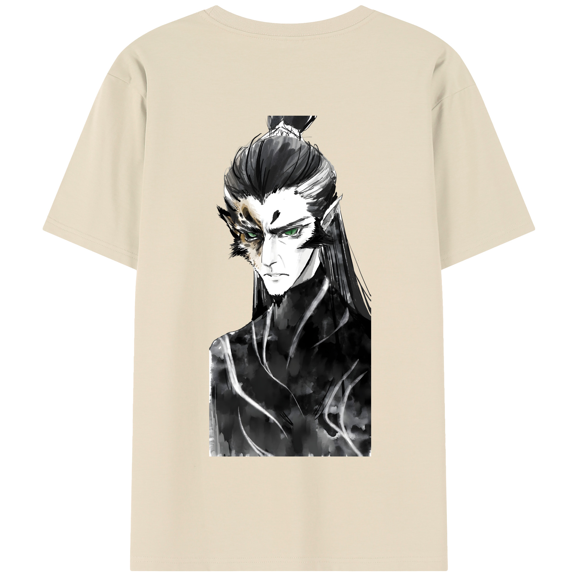 （画像用） Ne Zha 2 ナタ 魔童の大暴れ 綿100％半袖Tシャツ（背面プリント）