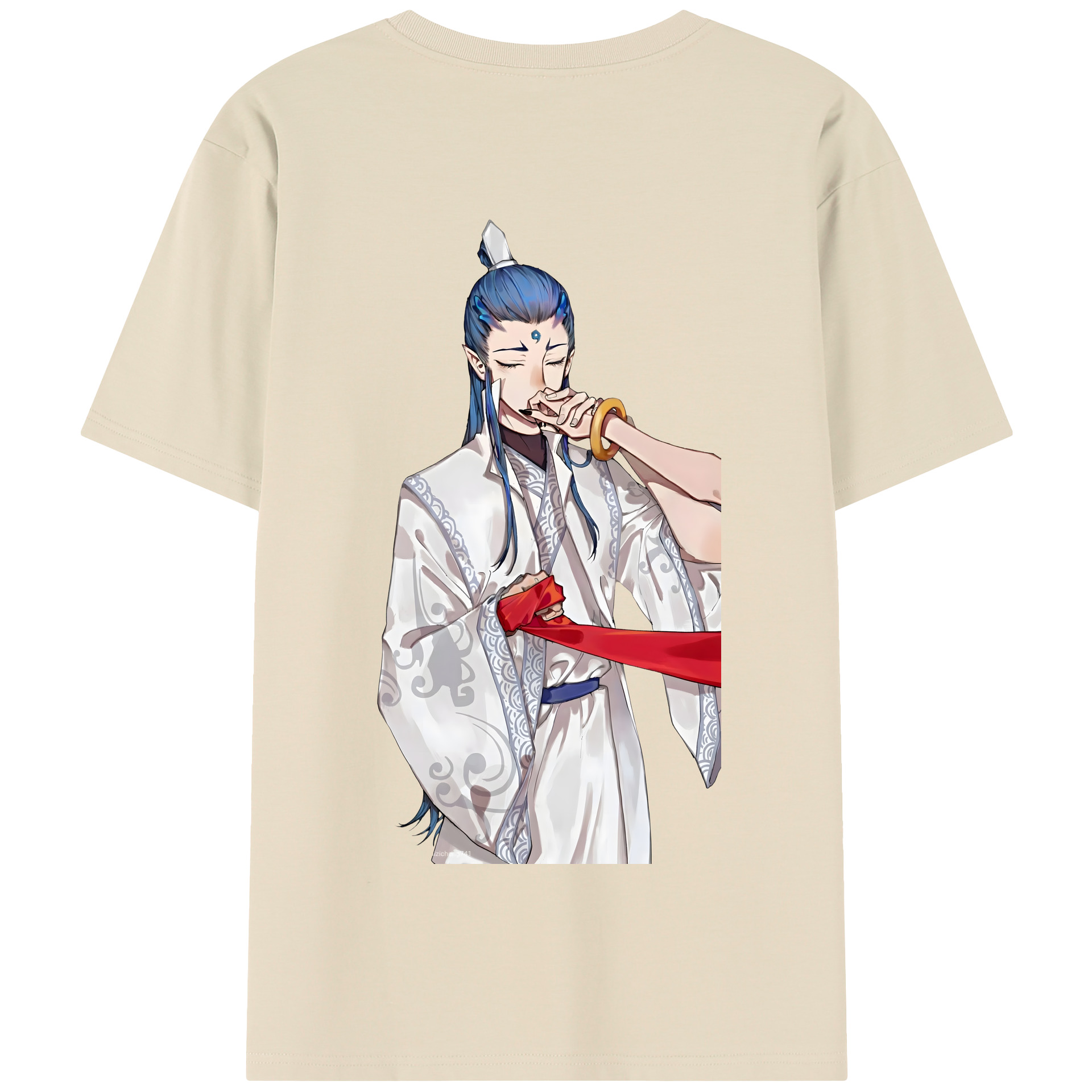 （画像用） Ne Zha 2 ナタ 魔童の大暴れ 綿100％半袖Tシャツ（背面プリント）