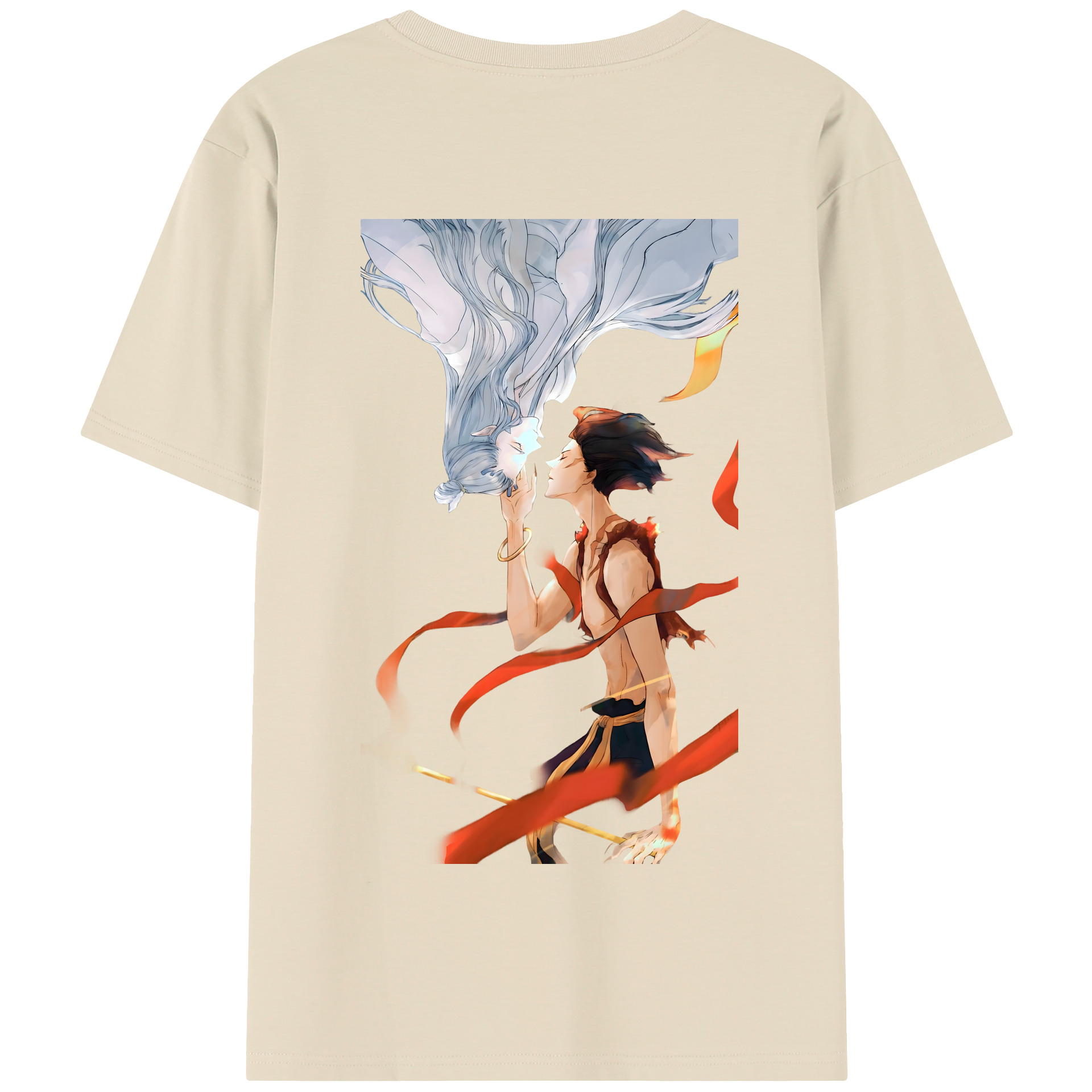（画像用） Ne Zha 2 ナタ 魔童の大暴れ 綿100％半袖Tシャツ（背面プリント）