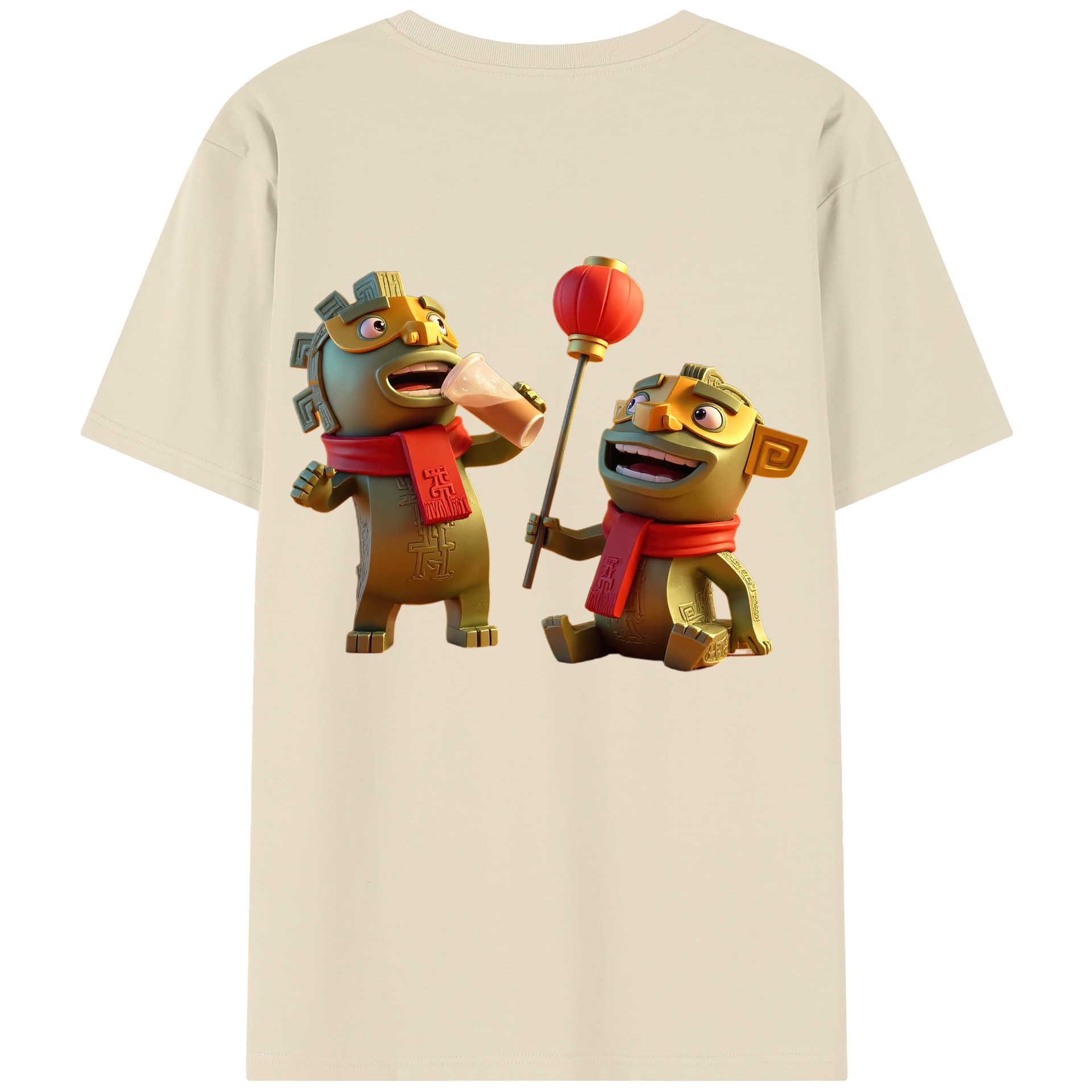 （画像用） Ne Zha 2 ナタ 魔童の大暴れ 綿100％半袖Tシャツ（背面プリント）