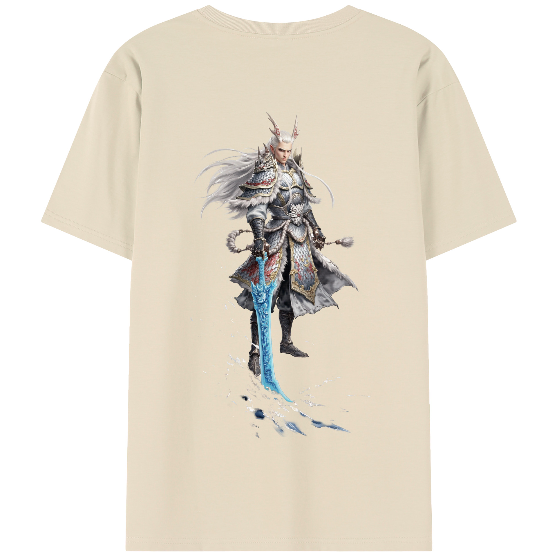 （画像用） Ne Zha 2 ナタ 魔童の大暴れ 綿100％半袖Tシャツ（背面プリント）