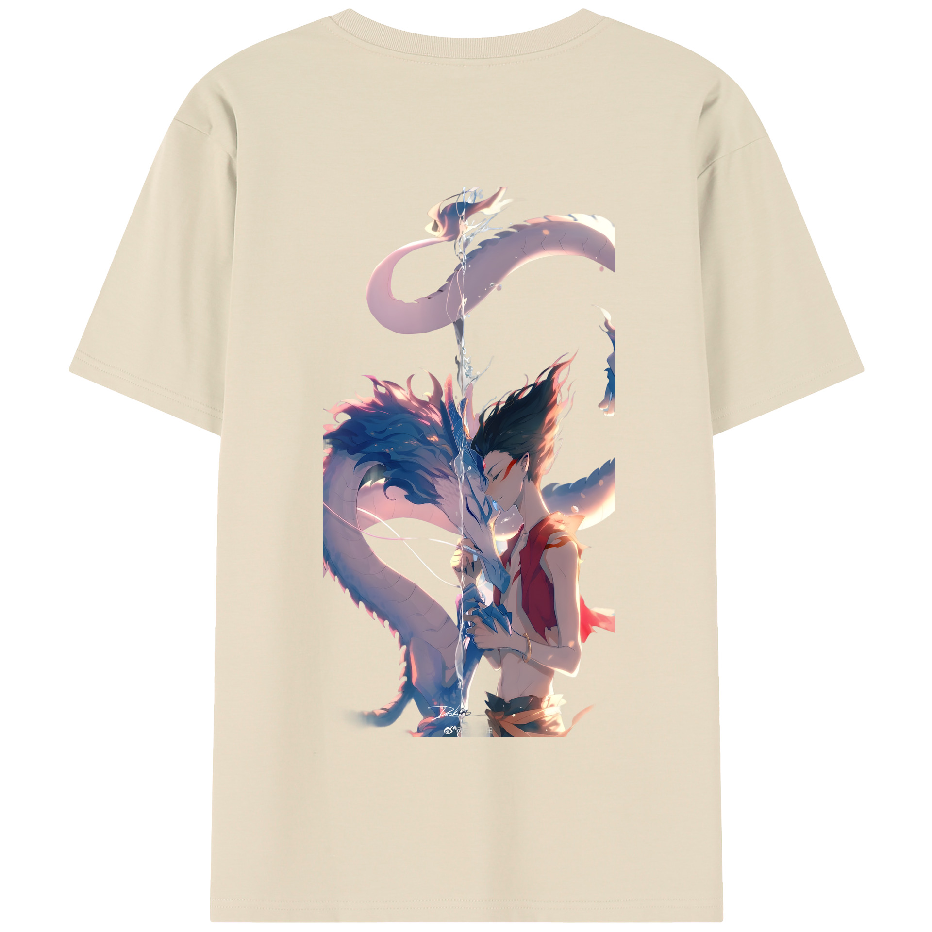 （画像用） Ne Zha 2 ナタ 魔童の大暴れ 綿100％半袖Tシャツ（背面プリント）