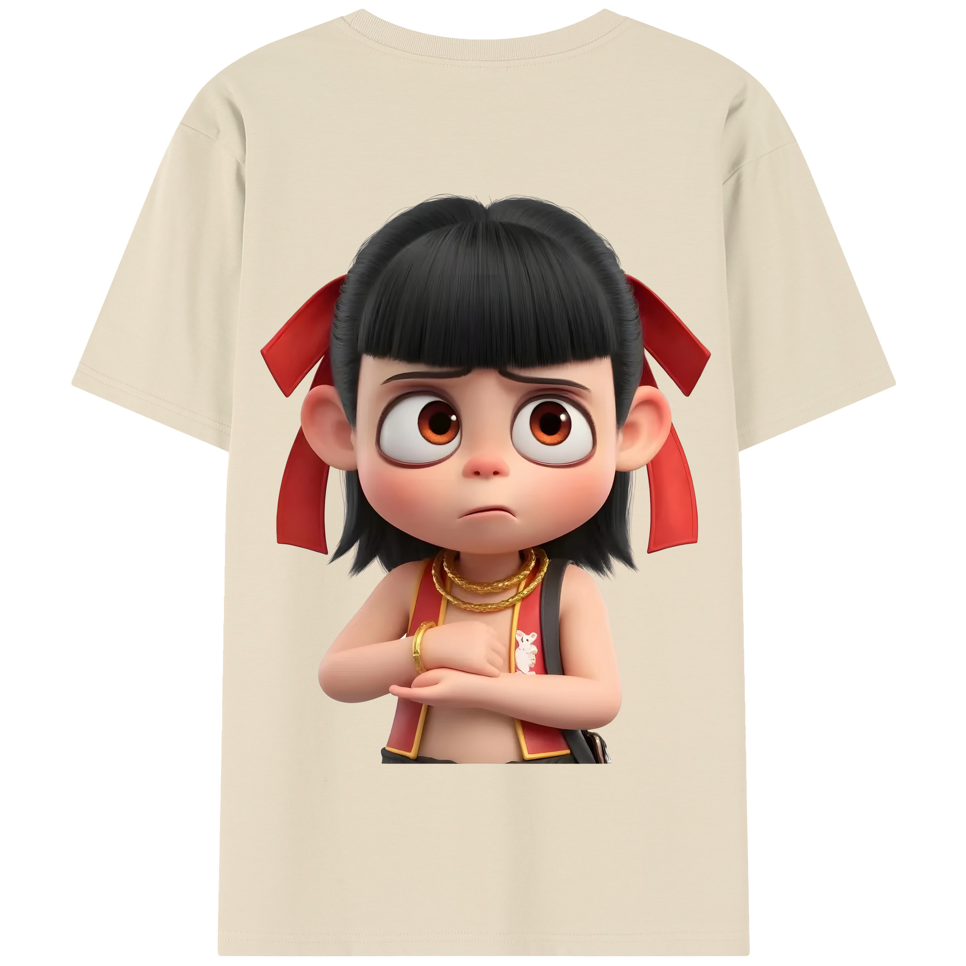 Ne Zha 2 ナタ 魔童の大暴れ 綿100％半袖Tシャツ（背面プリント）
