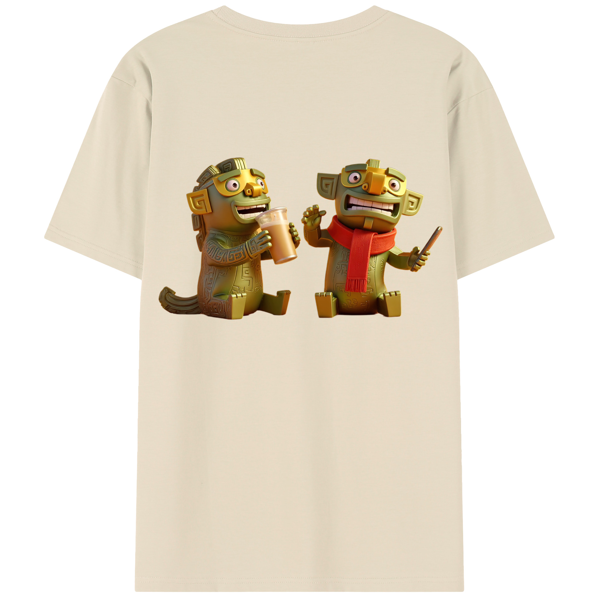 （画像用） Ne Zha 2 ナタ 魔童の大暴れ 綿100％半袖Tシャツ（背面プリント）