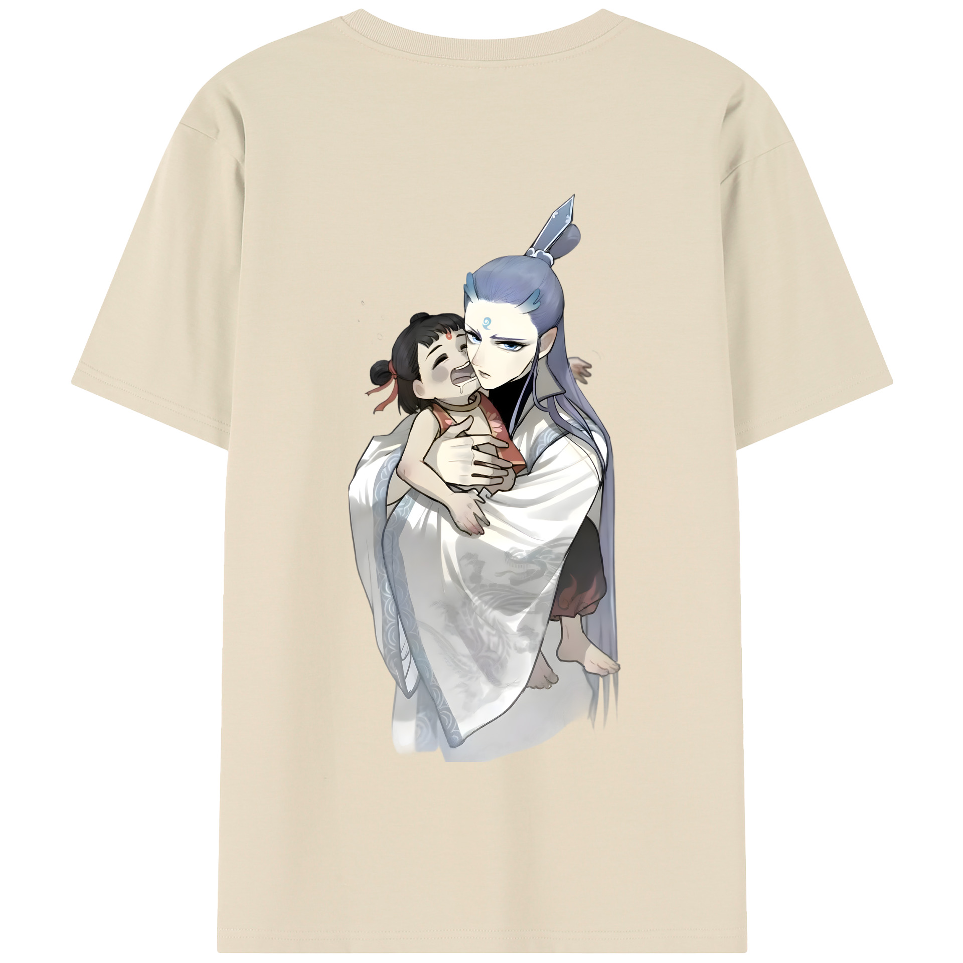 （画像用） Ne Zha 2 ナタ 魔童の大暴れ 綿100％半袖Tシャツ（背面プリント）
