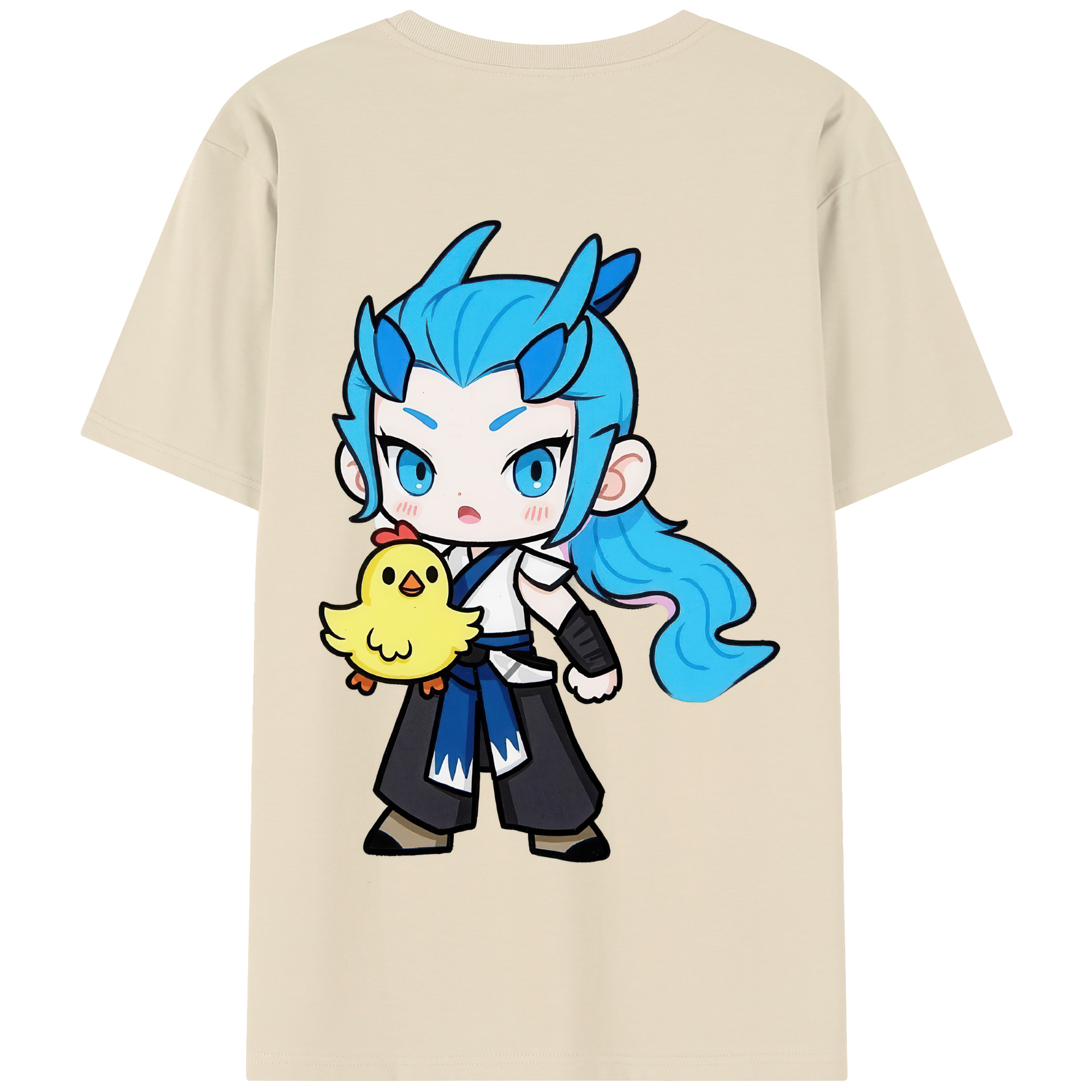 （画像用） Ne Zha 2 ナタ 魔童の大暴れ 綿100％半袖Tシャツ（背面プリント）