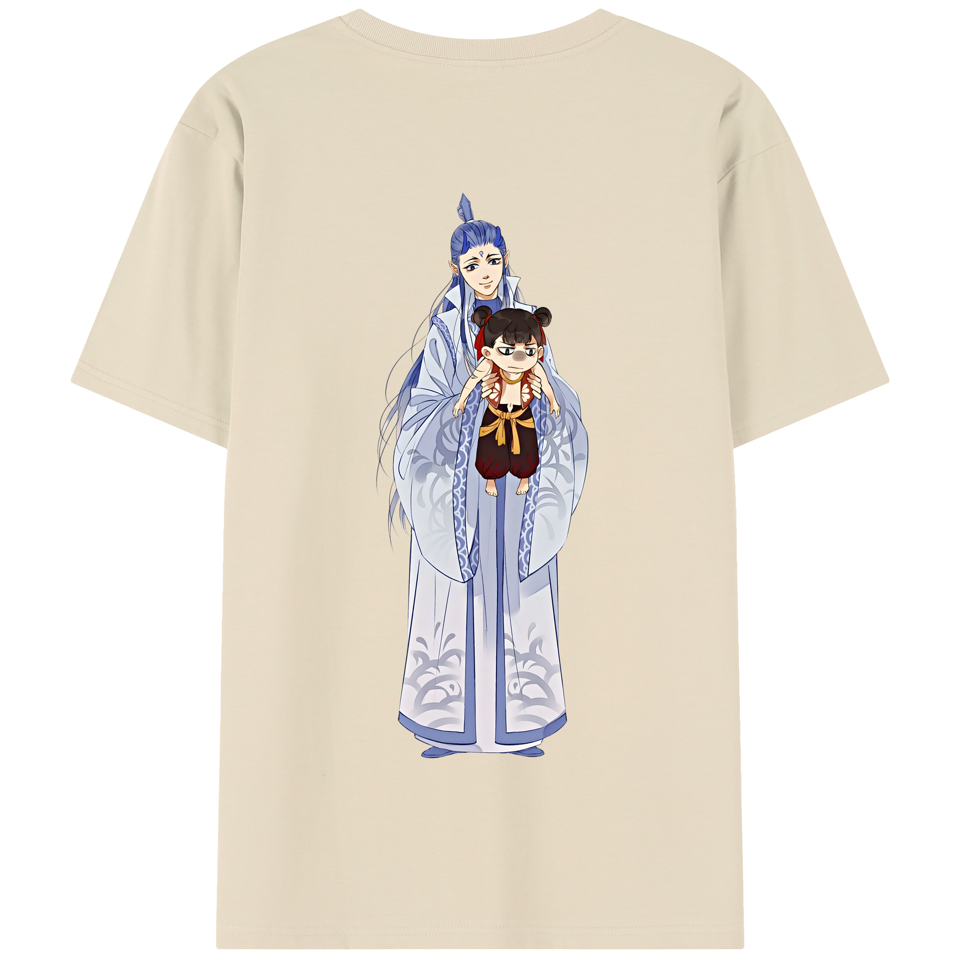 （画像用） Ne Zha 2 ナタ 魔童の大暴れ 綿100％半袖Tシャツ（背面プリント）