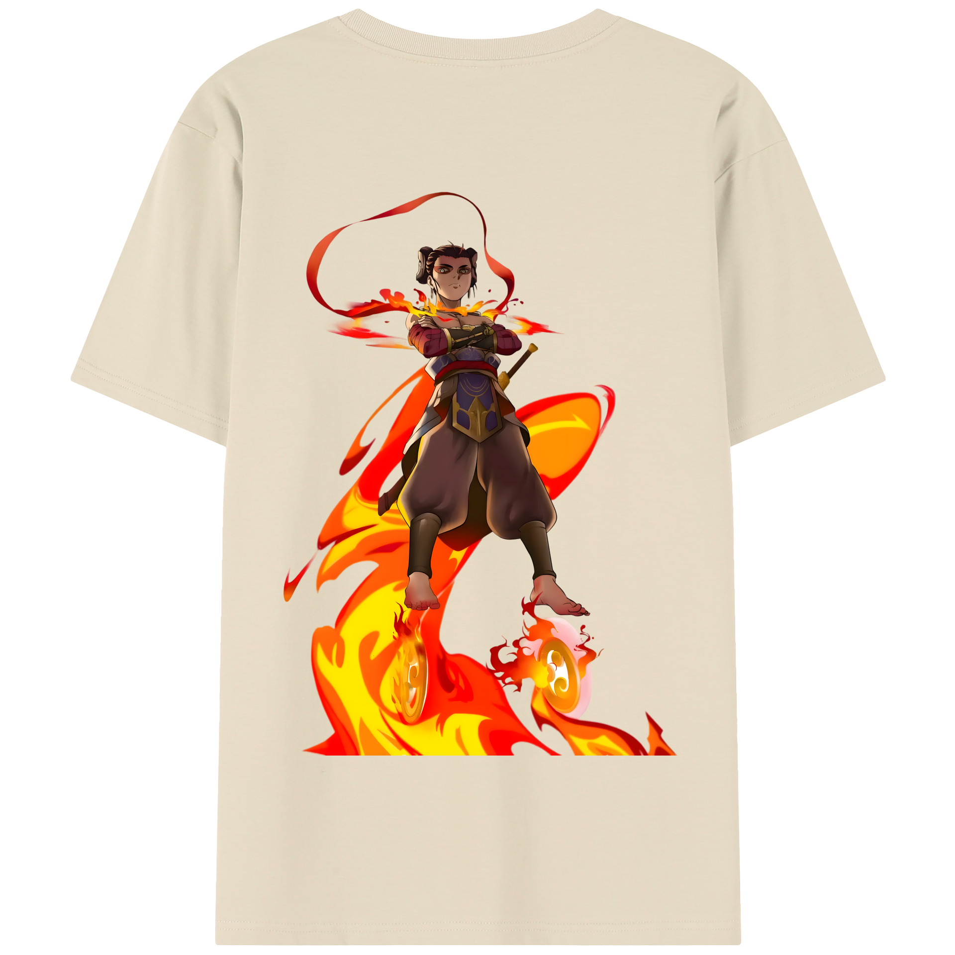 （画像用） Ne Zha 2 ナタ 魔童の大暴れ 綿100％半袖Tシャツ（背面プリント）