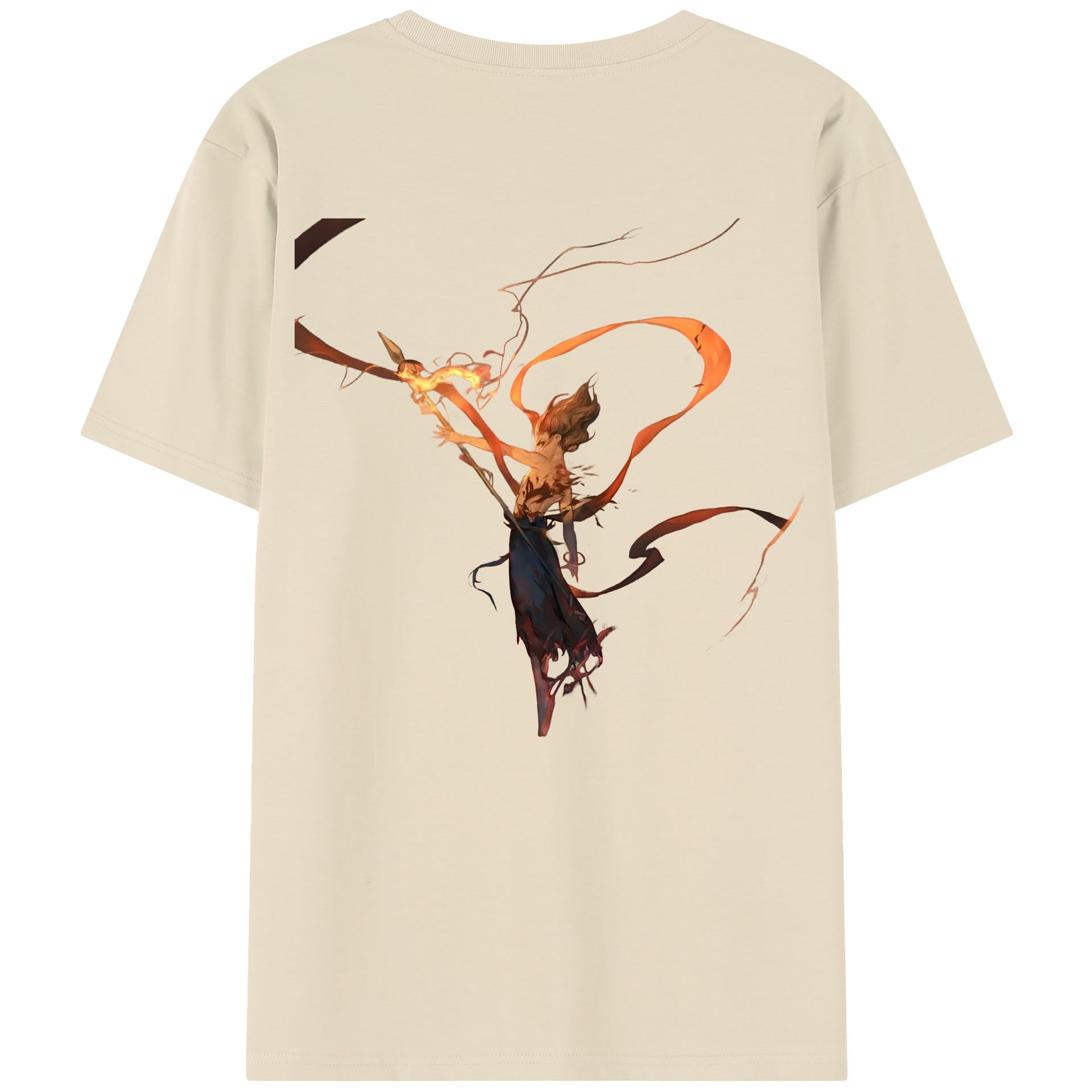 （画像用） Ne Zha 2 ナタ 魔童の大暴れ 綿100％半袖Tシャツ（背面プリント）