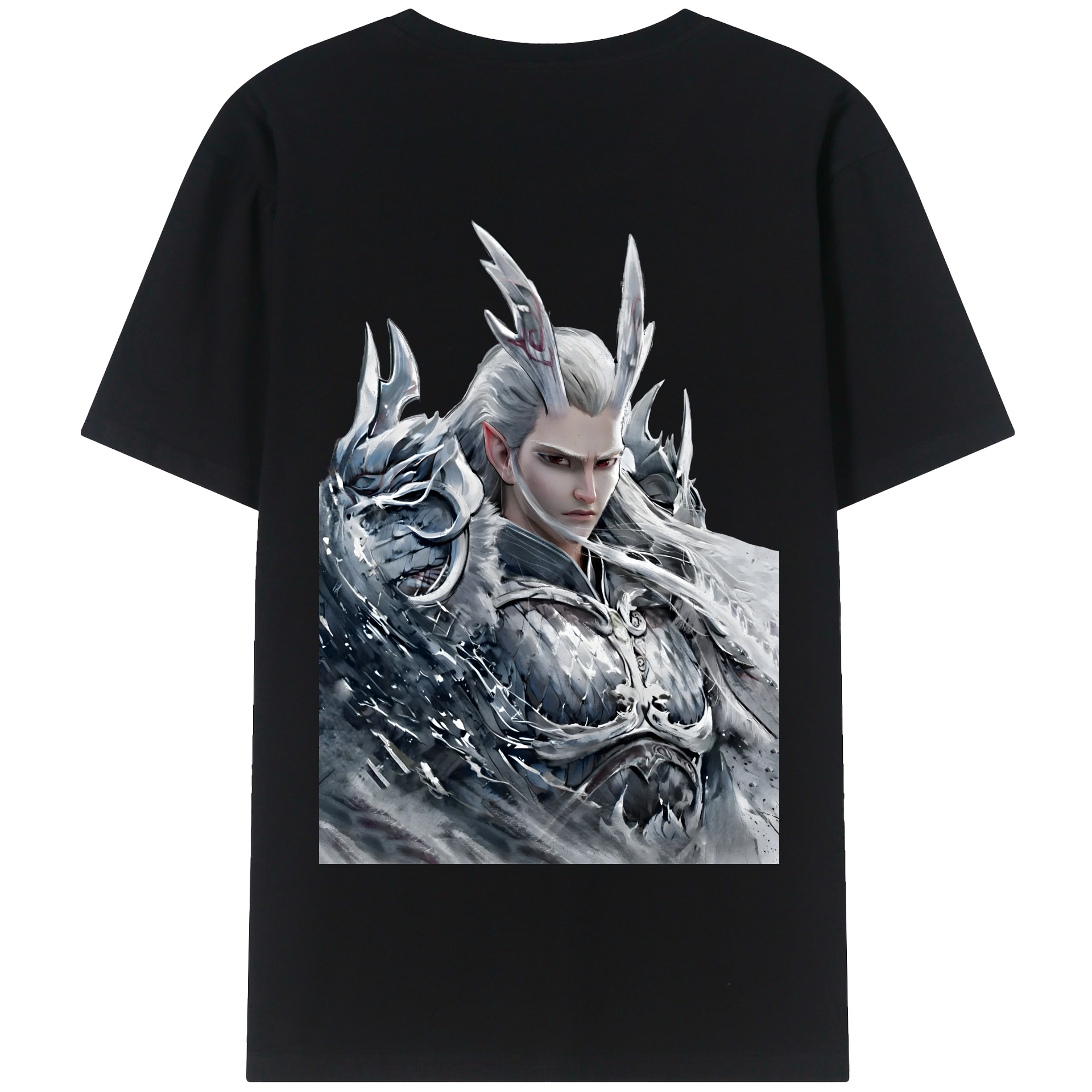 （画像用） Ne Zha 2 ナタ 魔童の大暴れ 綿100％半袖Tシャツ（背面プリント）