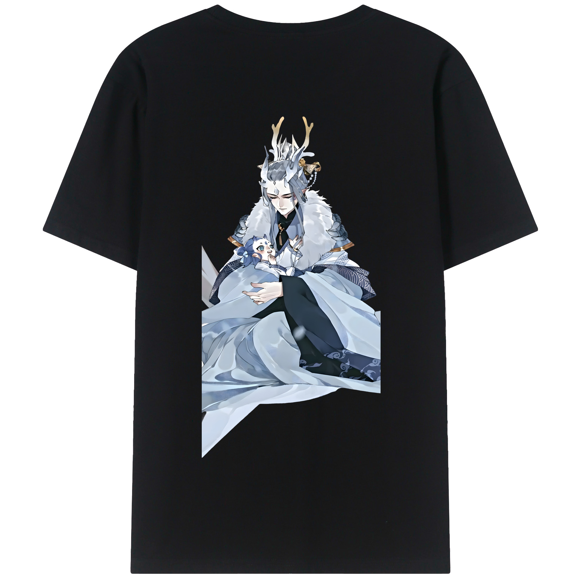（画像用） Ne Zha 2 ナタ 魔童の大暴れ 綿100％半袖Tシャツ（背面プリント）