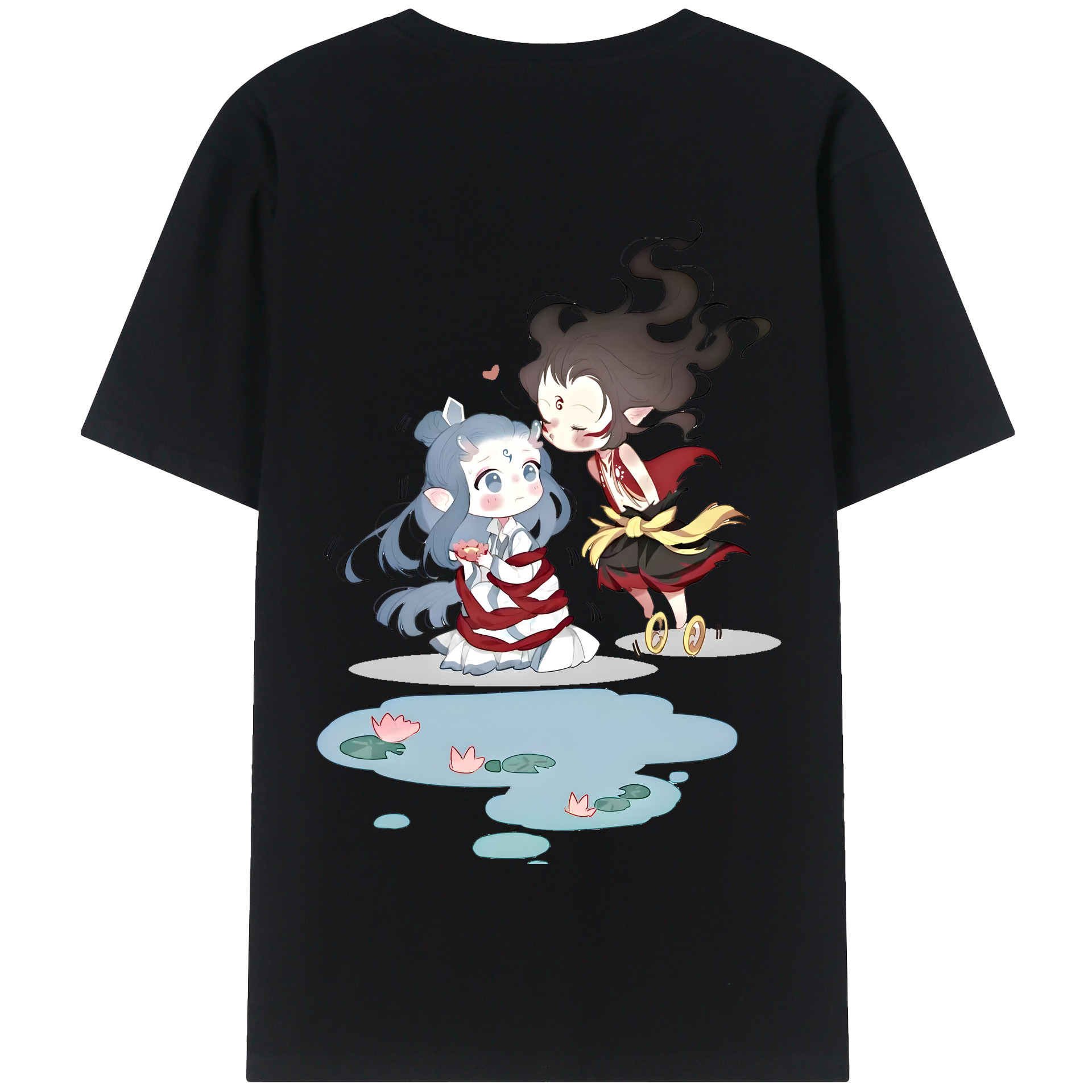 （画像用） Ne Zha 2 ナタ 魔童の大暴れ 綿100％半袖Tシャツ（背面プリント）