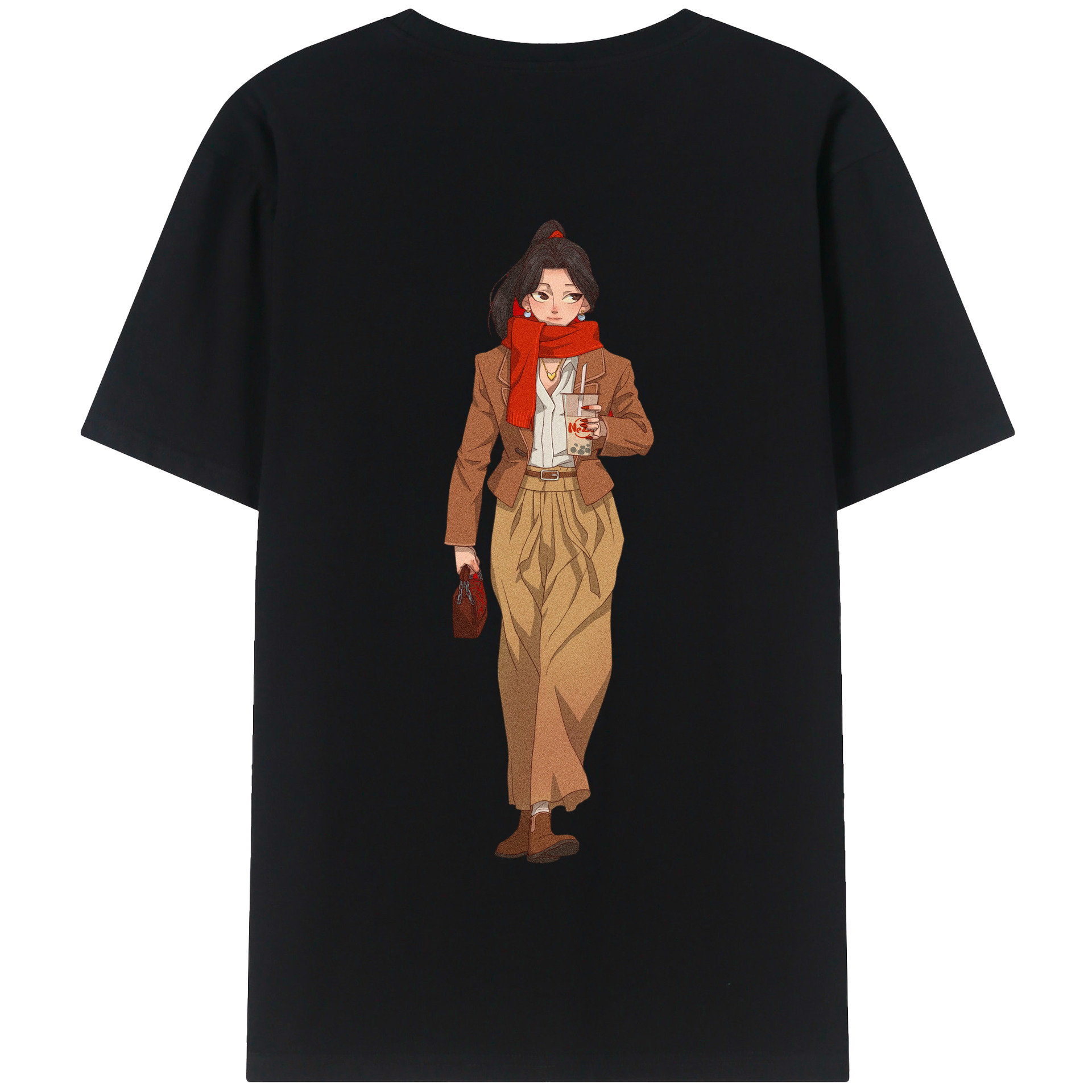（画像用） Ne Zha 2 ナタ 魔童の大暴れ 綿100％半袖Tシャツ（背面プリント）