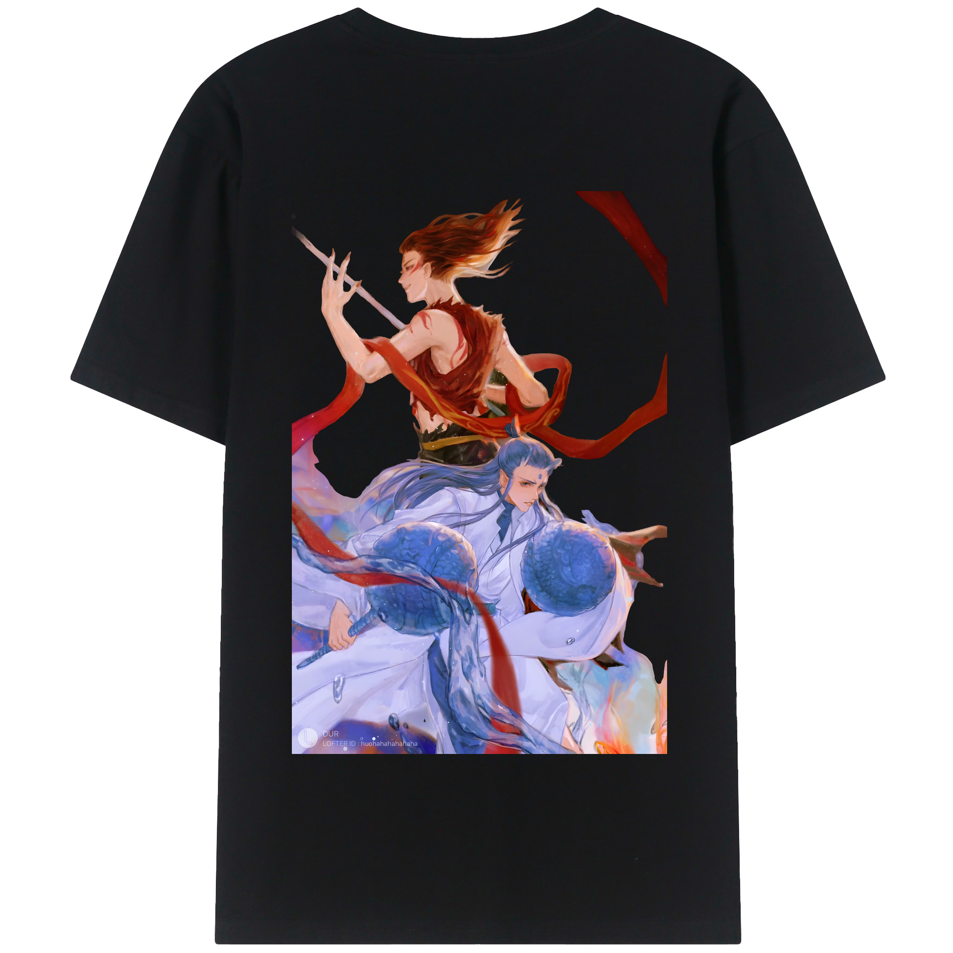 （画像用） Ne Zha 2 ナタ 魔童の大暴れ 綿100％半袖Tシャツ（背面プリント）