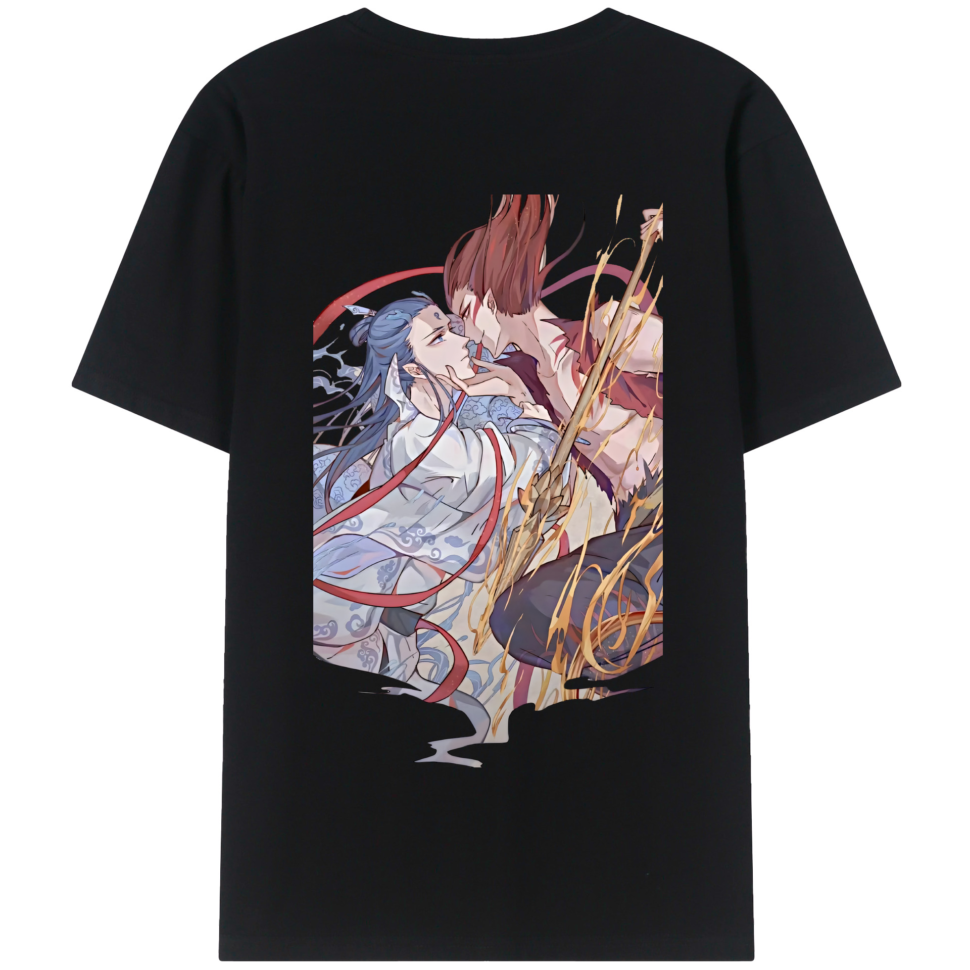 （画像用） Ne Zha 2 ナタ 魔童の大暴れ 綿100％半袖Tシャツ（背面プリント）