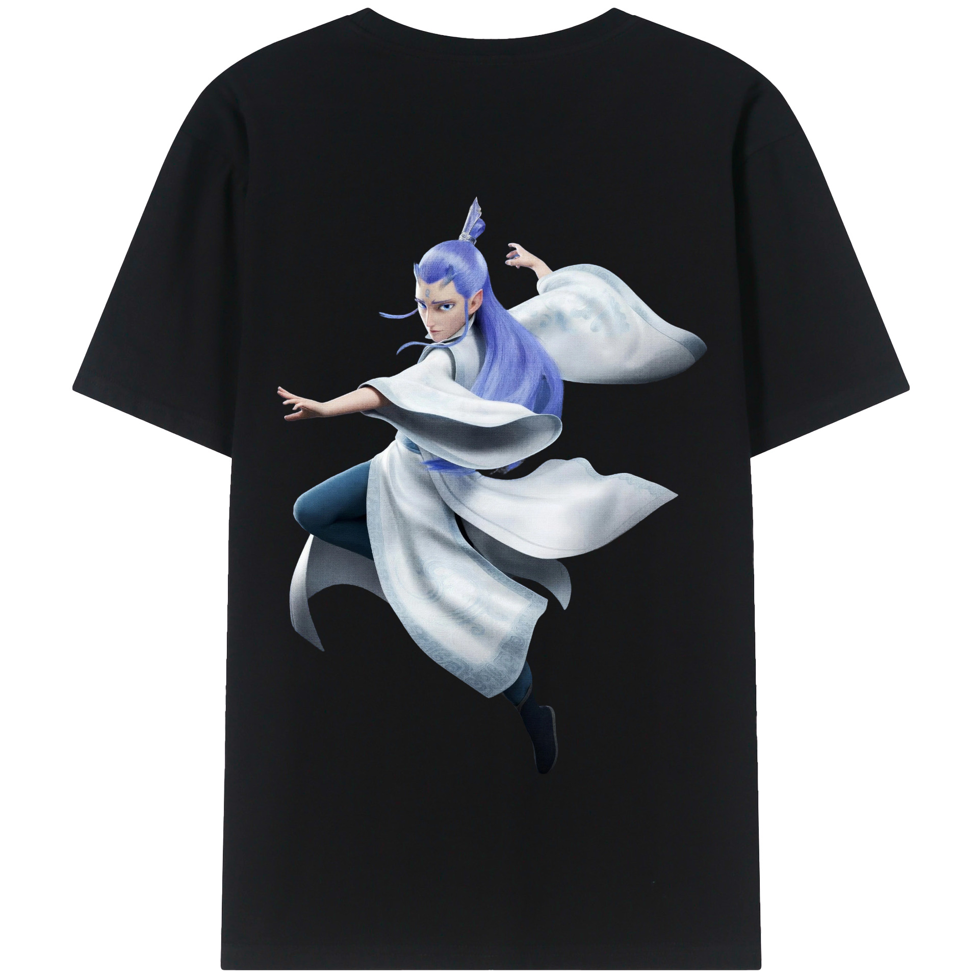 （画像用） Ne Zha 2 ナタ 魔童の大暴れ 綿100％半袖Tシャツ（背面プリント）