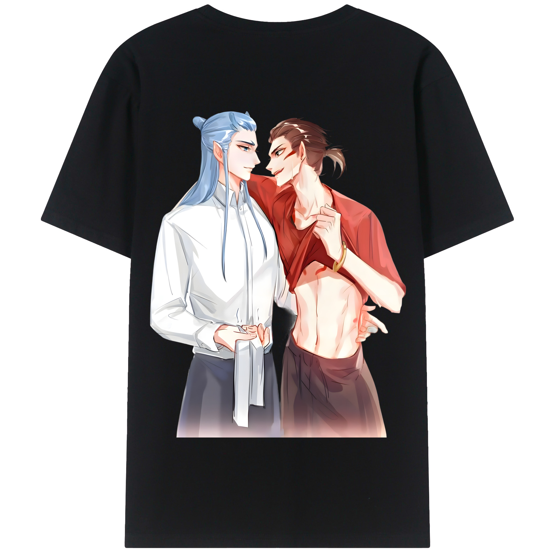 （画像用） Ne Zha 2 ナタ 魔童の大暴れ 綿100％半袖Tシャツ（背面プリント）