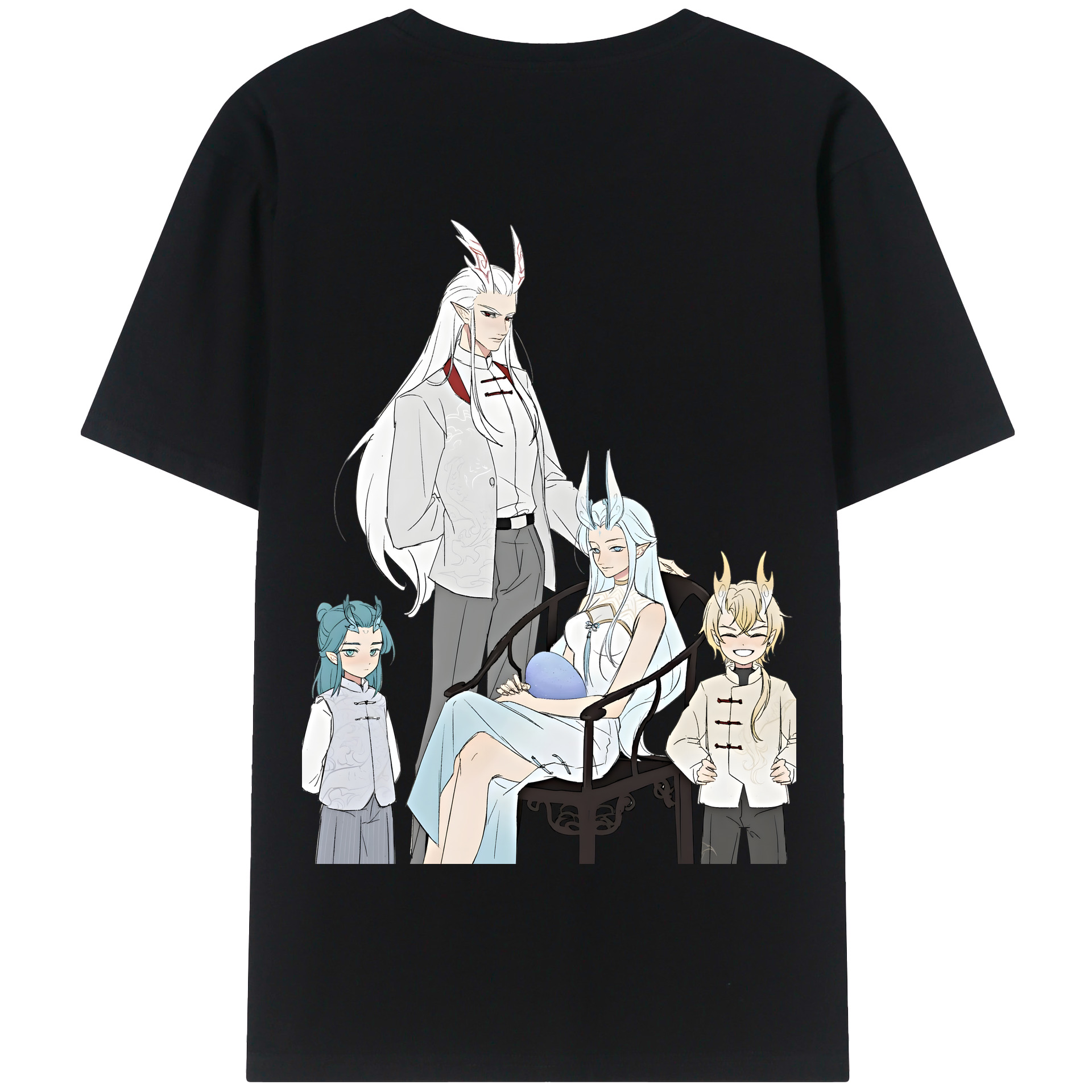 （画像用） Ne Zha 2 ナタ 魔童の大暴れ 綿100％半袖Tシャツ（背面プリント）