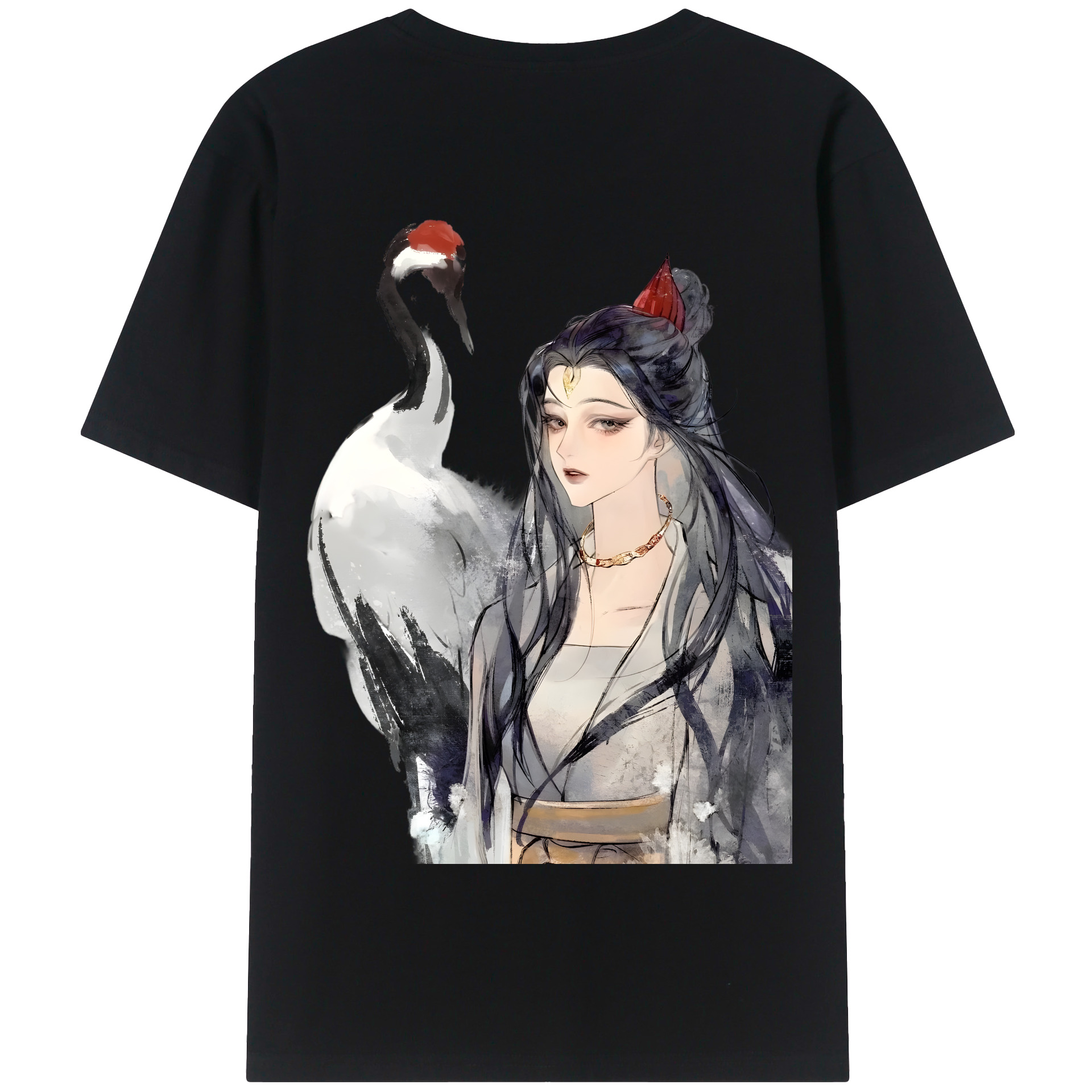 （画像用） Ne Zha 2 ナタ 魔童の大暴れ 綿100％半袖Tシャツ（背面プリント）