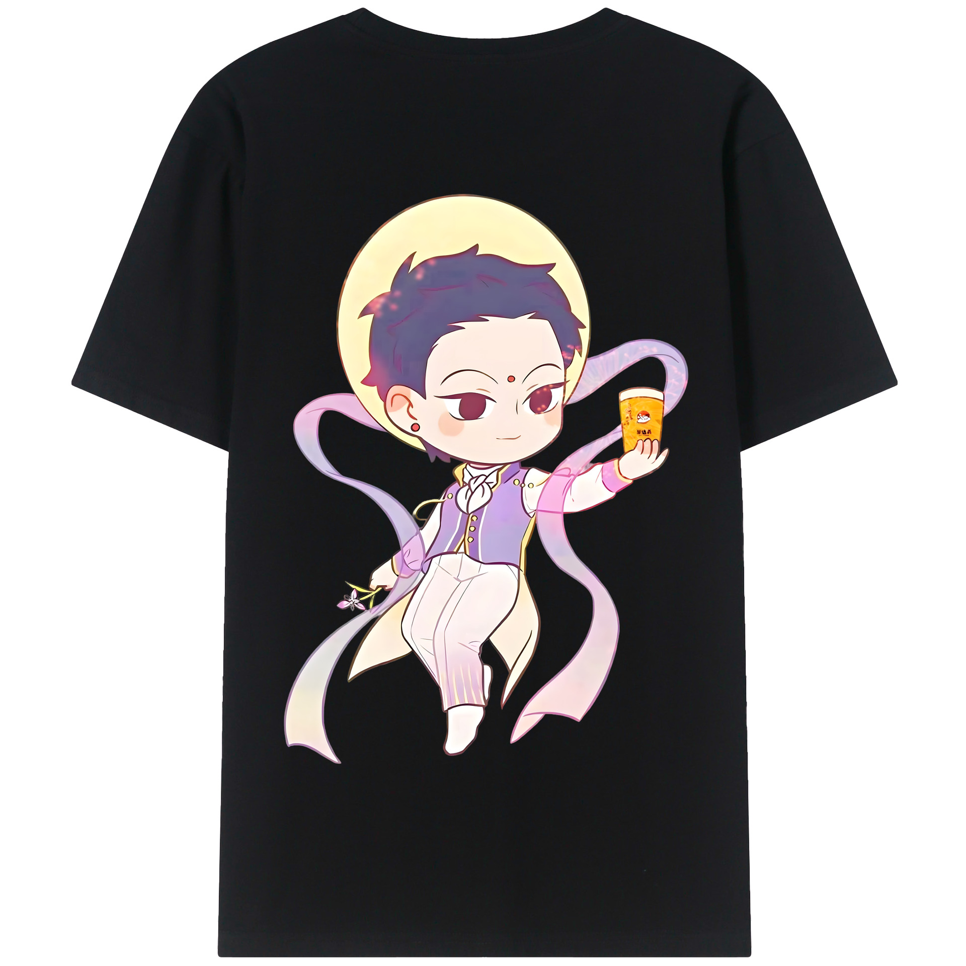 （画像用） Ne Zha 2 ナタ 魔童の大暴れ 綿100％半袖Tシャツ（背面プリント）