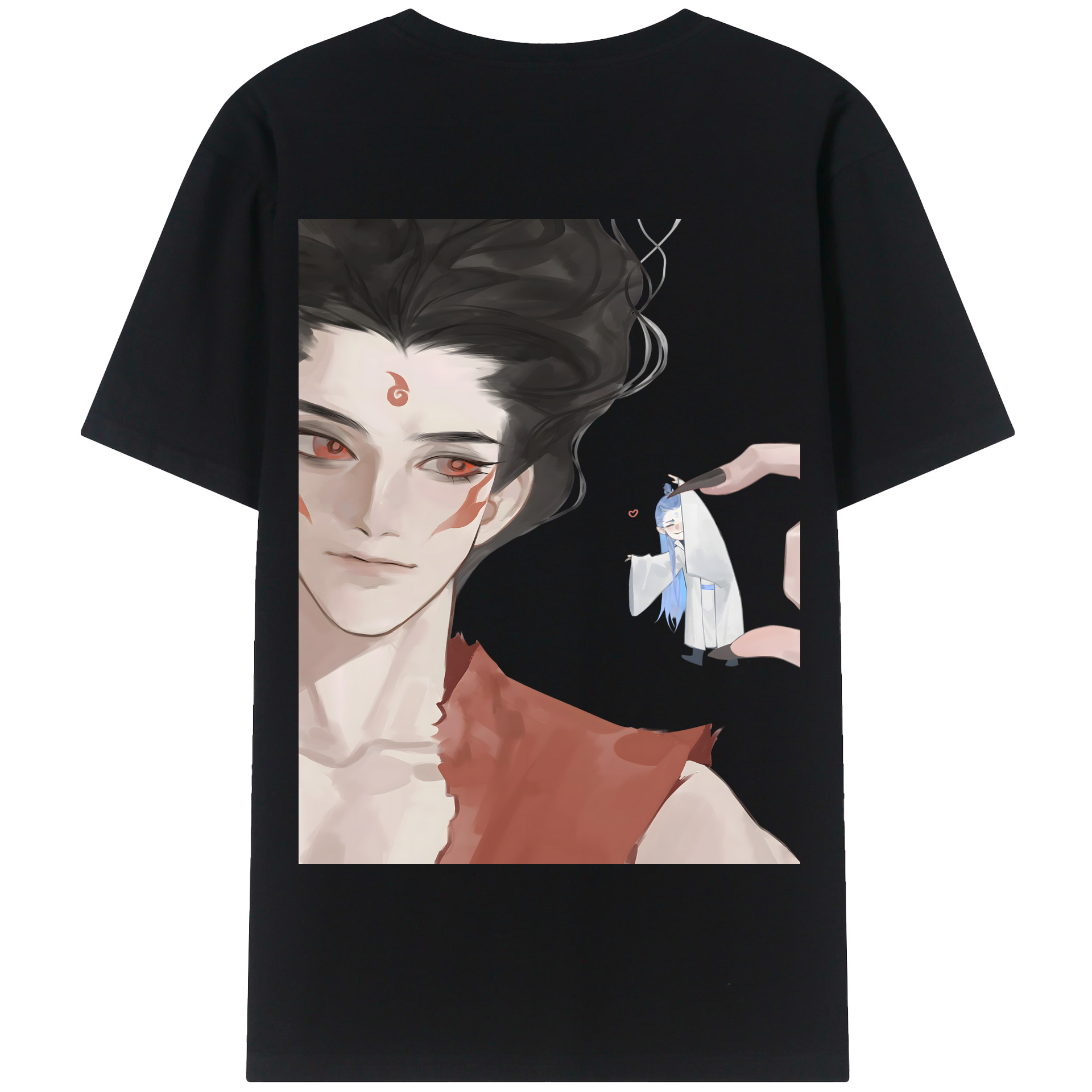 （画像用） Ne Zha 2 ナタ 魔童の大暴れ 綿100％半袖Tシャツ（背面プリント）