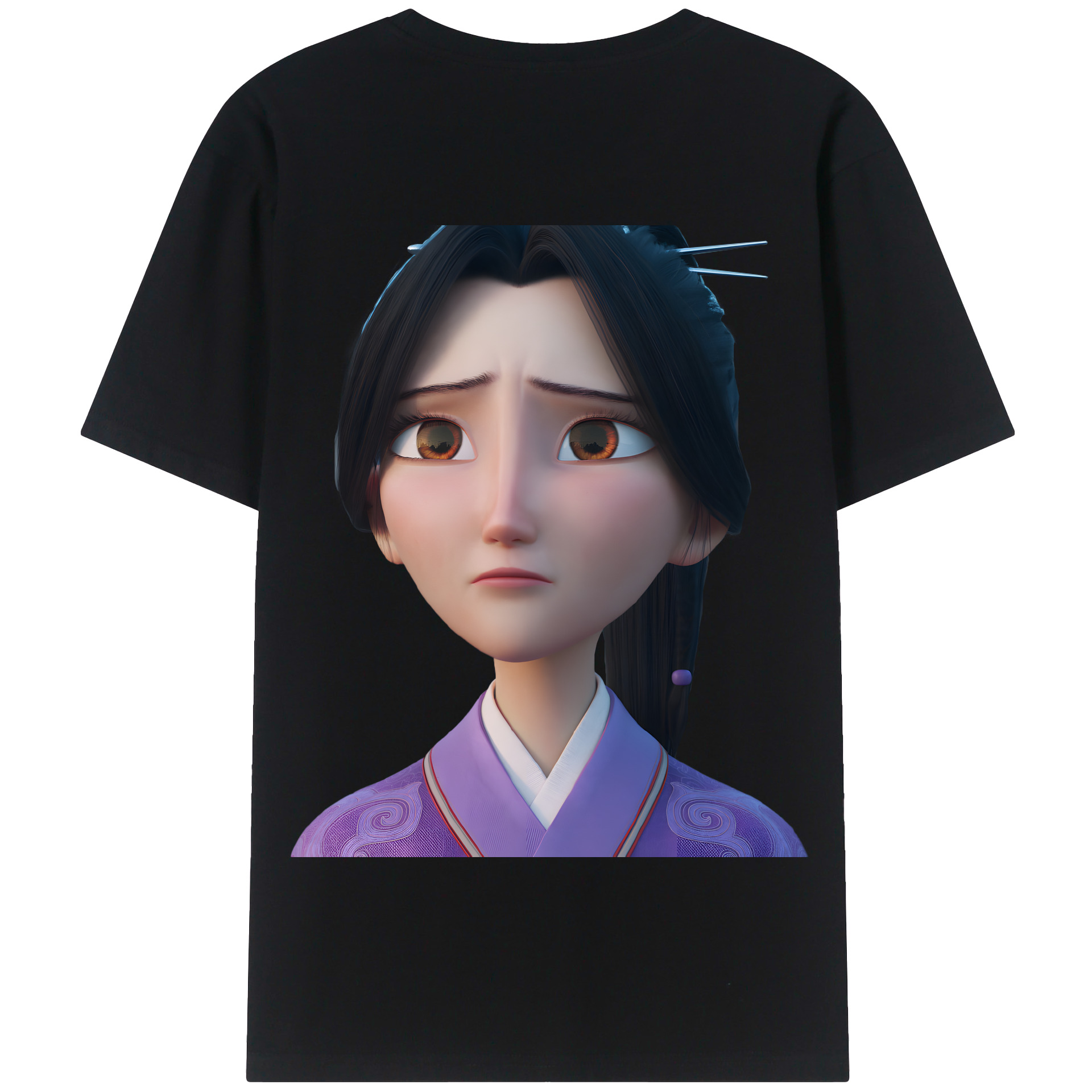 （画像用） Ne Zha 2 ナタ 魔童の大暴れ 綿100％半袖Tシャツ（背面プリント）