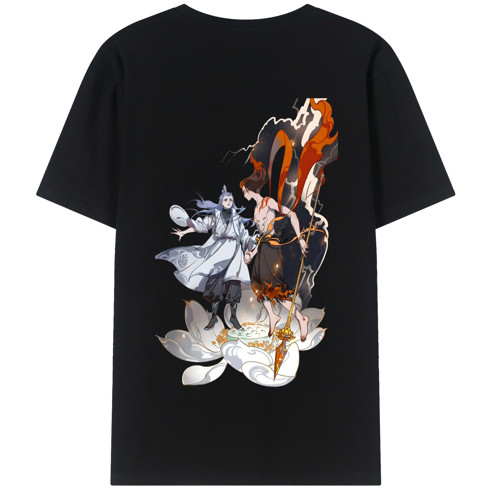 （画像用） Ne Zha 2 ナタ 魔童の大暴れ 綿100％半袖Tシャツ（背面プリント）