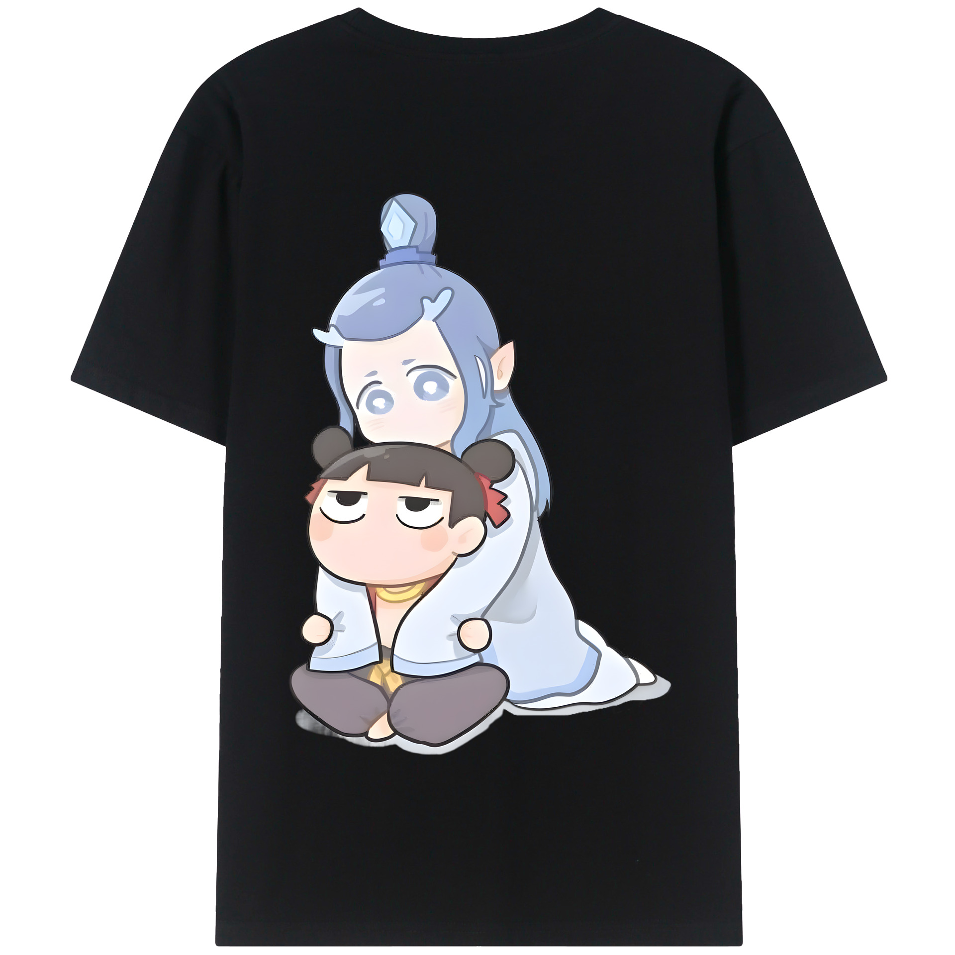 （画像用） Ne Zha 2 ナタ 魔童の大暴れ 綿100％半袖Tシャツ（背面プリント）