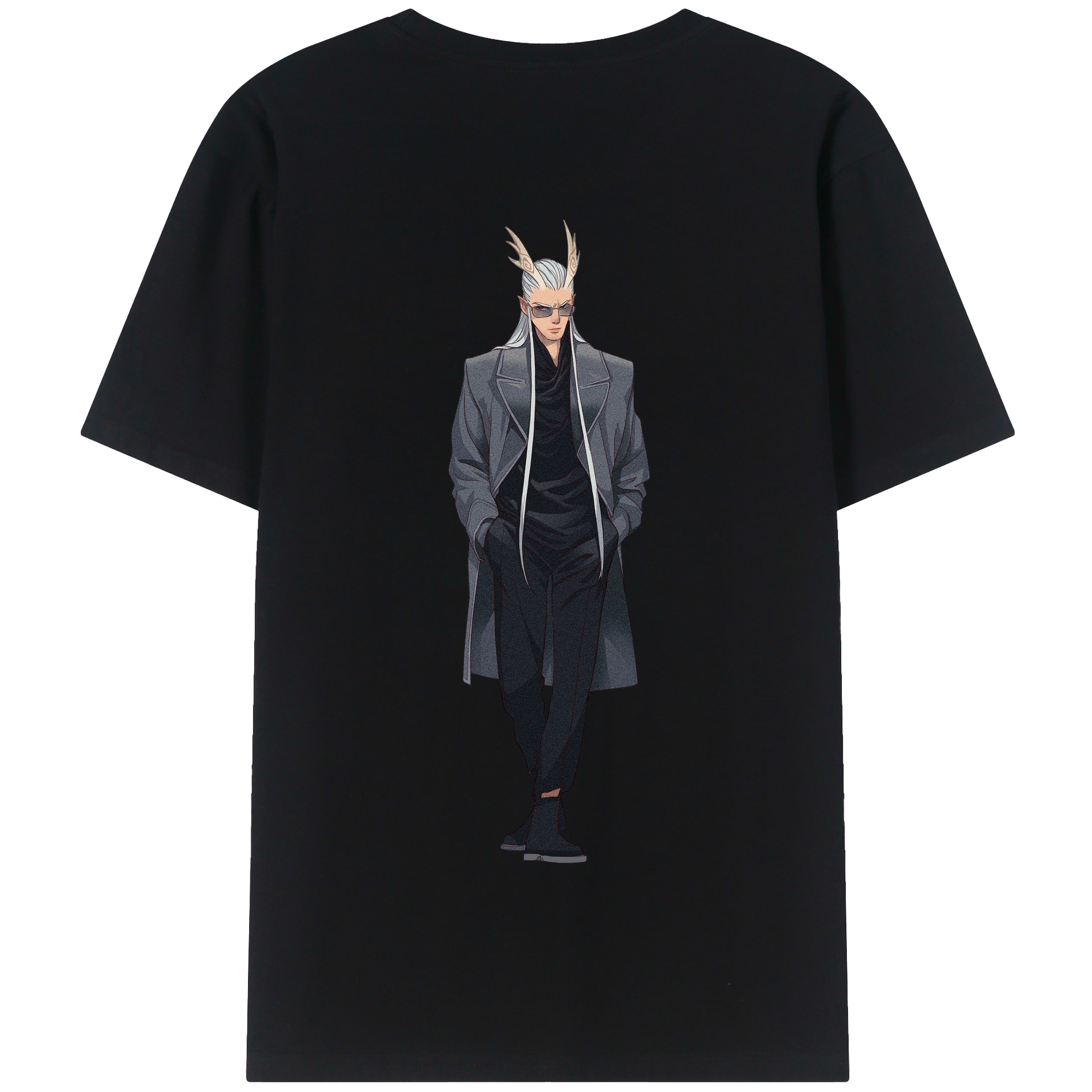 （画像用） Ne Zha 2 ナタ 魔童の大暴れ 綿100％半袖Tシャツ（背面プリント）