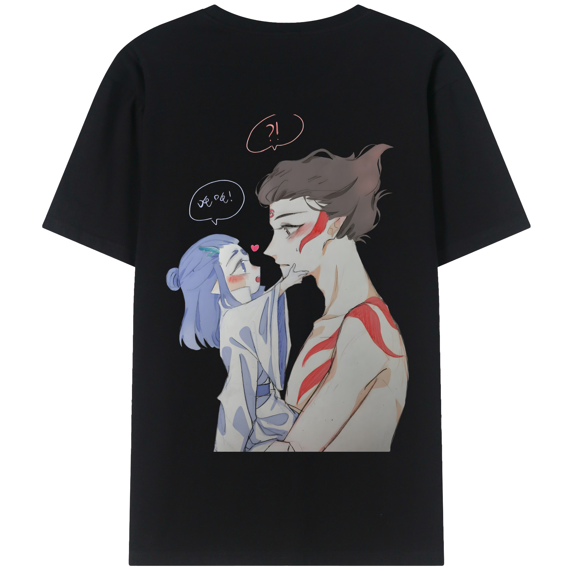 （画像用） Ne Zha 2 ナタ 魔童の大暴れ 綿100％半袖Tシャツ（背面プリント）
