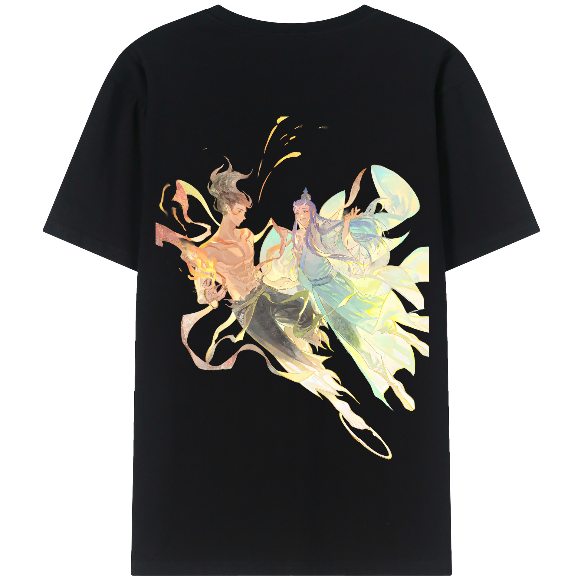 （画像用） Ne Zha 2 ナタ 魔童の大暴れ 綿100％半袖Tシャツ（背面プリント）