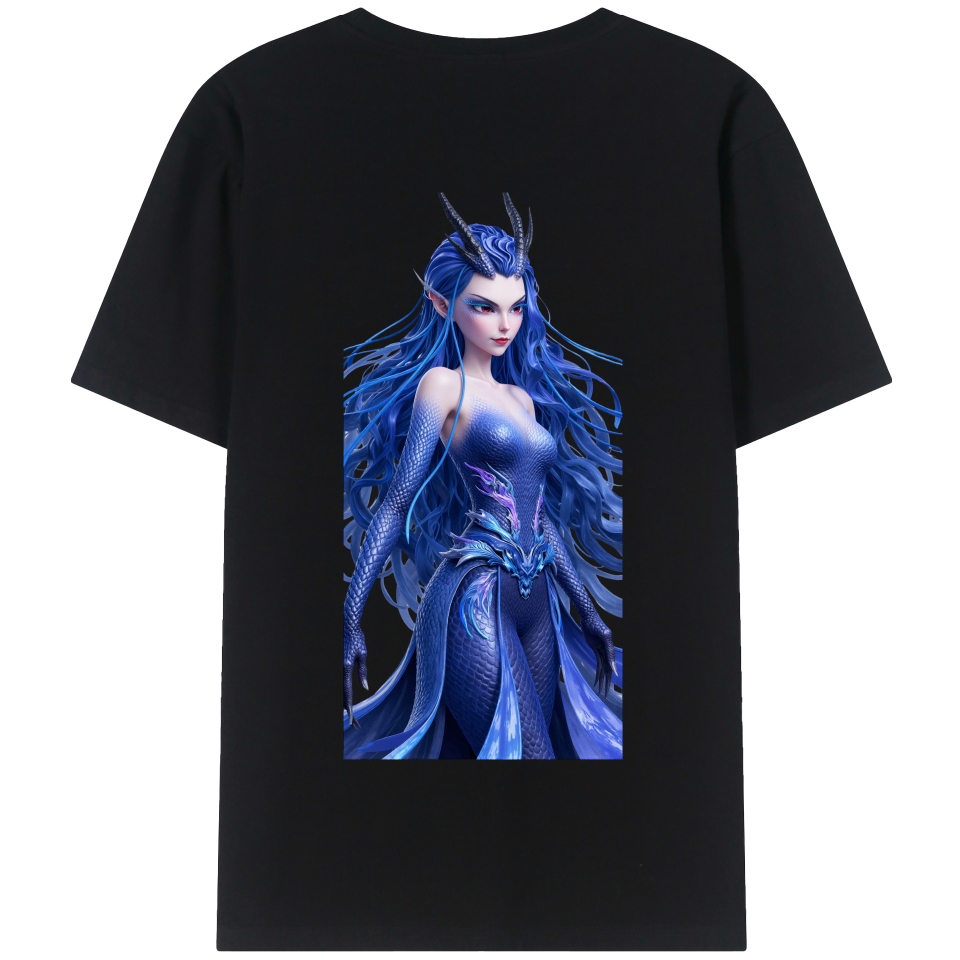 （画像用） Ne Zha 2 ナタ 魔童の大暴れ 綿100％半袖Tシャツ（背面プリント）