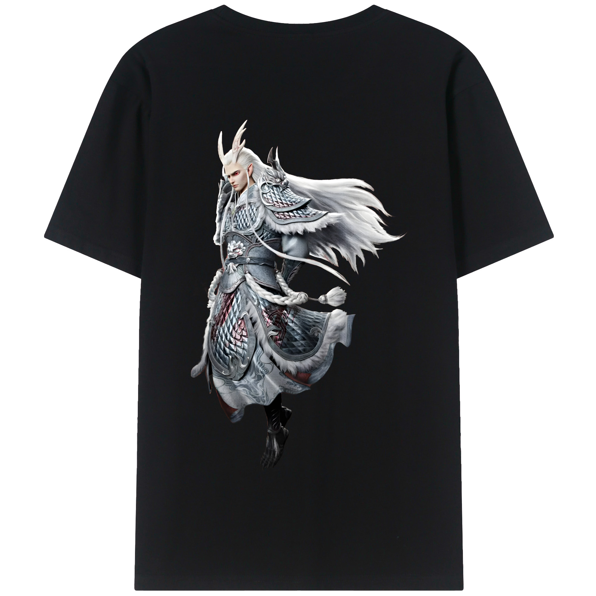 （画像用） Ne Zha 2 ナタ 魔童の大暴れ 綿100％半袖Tシャツ（背面プリント）