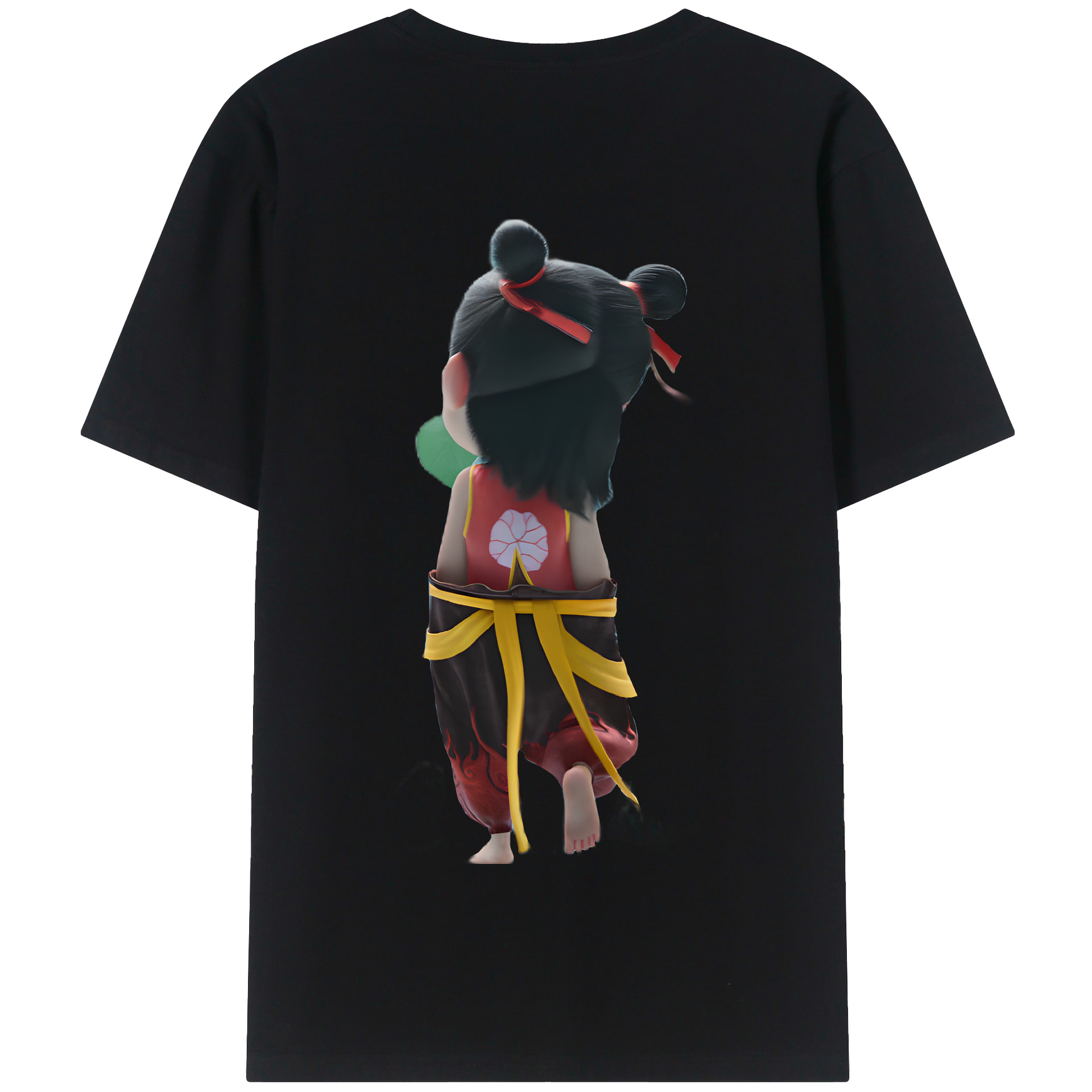 （画像用） Ne Zha 2 ナタ 魔童の大暴れ 綿100％半袖Tシャツ（背面プリント）