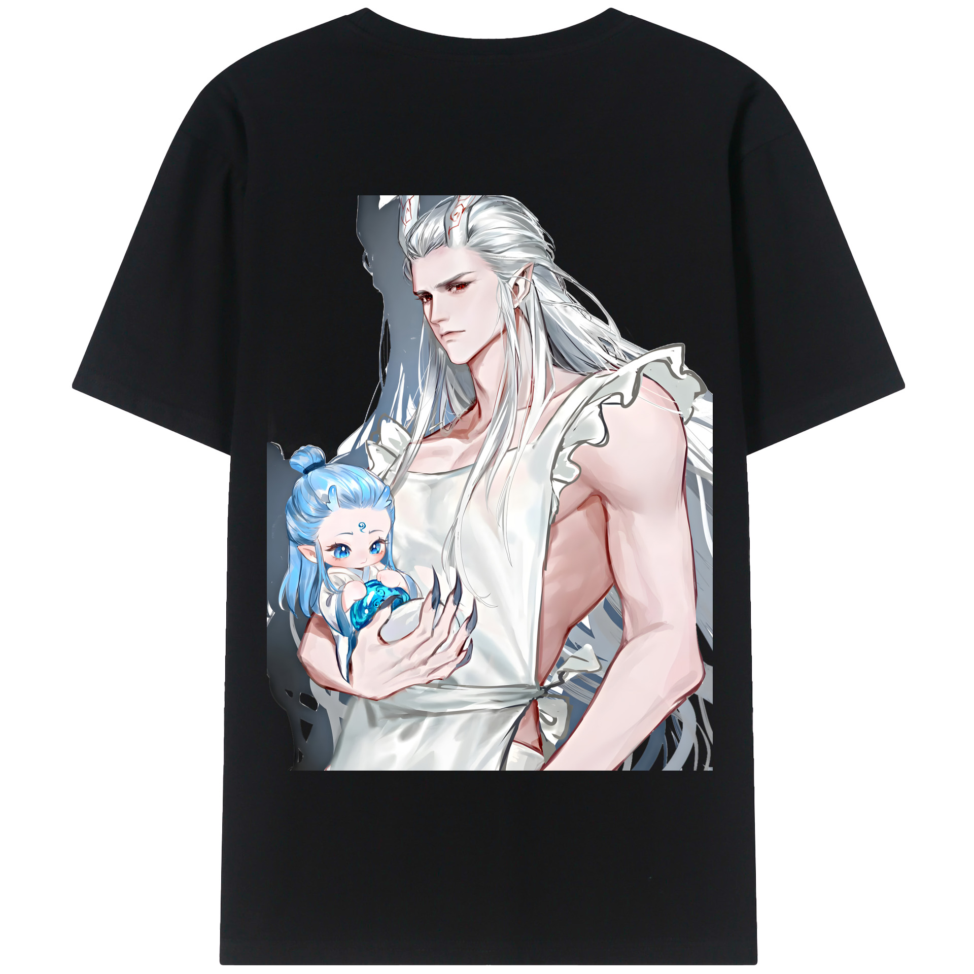（画像用） Ne Zha 2 ナタ 魔童の大暴れ 綿100％半袖Tシャツ（背面プリント）