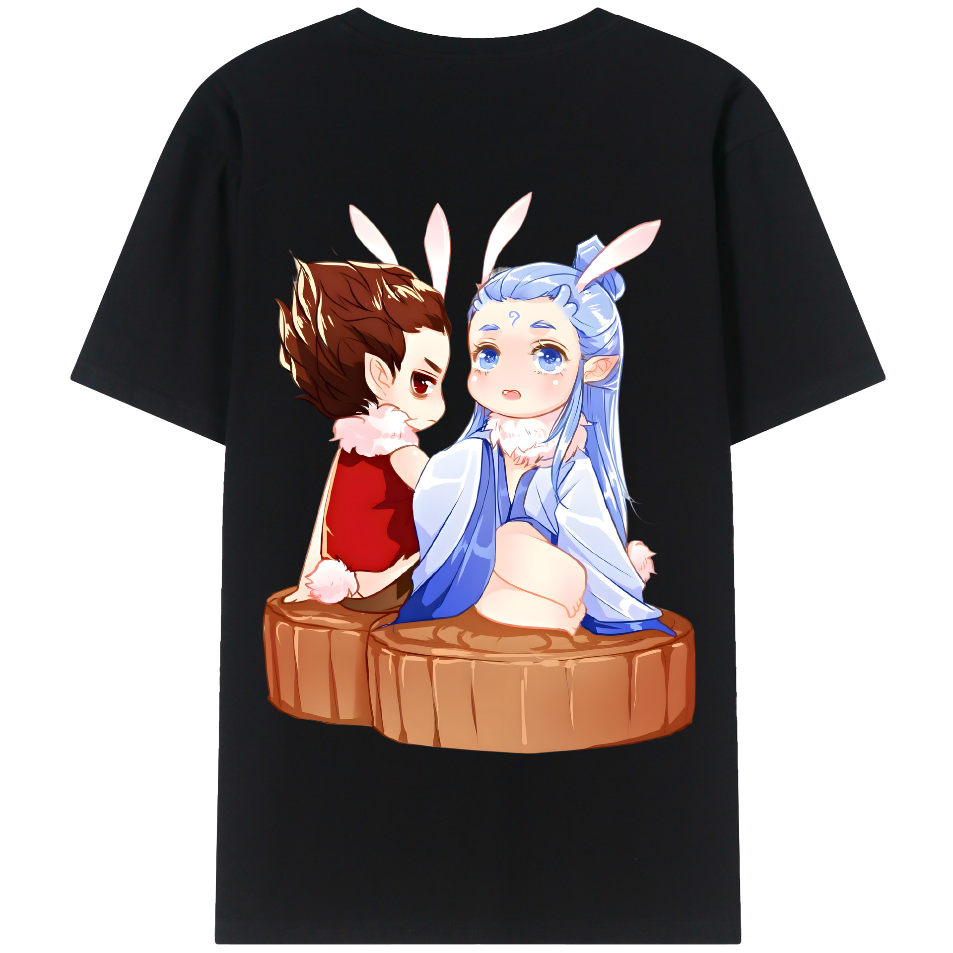 （画像用） Ne Zha 2 ナタ 魔童の大暴れ 綿100％半袖Tシャツ（背面プリント）