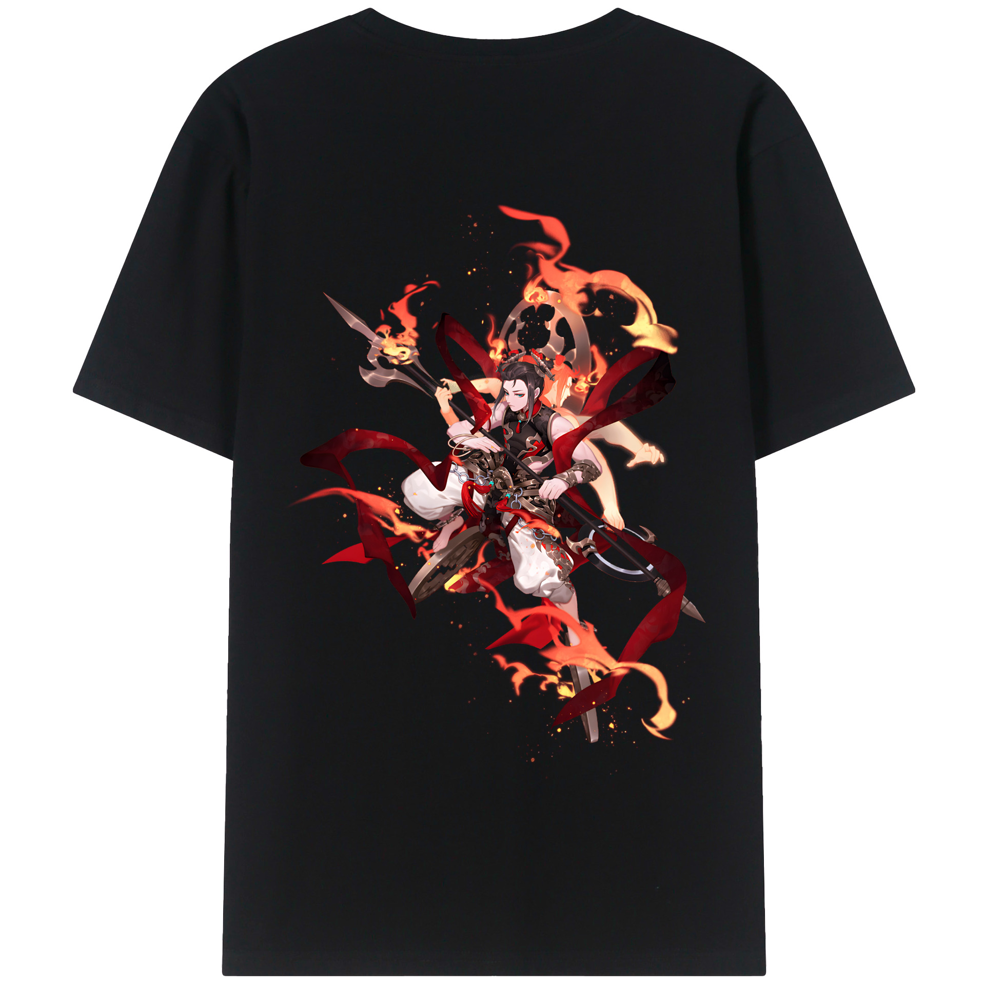 （画像用） Ne Zha 2 ナタ 魔童の大暴れ 綿100％半袖Tシャツ（背面プリント）