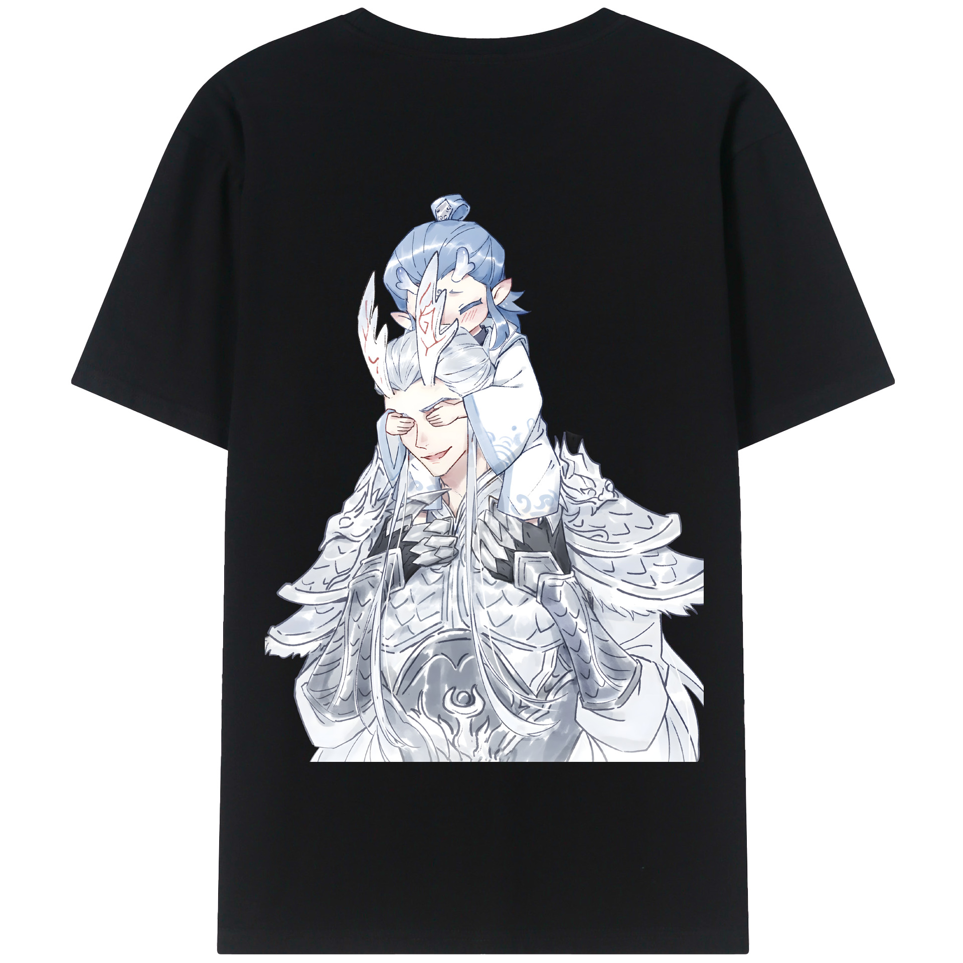 （画像用） Ne Zha 2 ナタ 魔童の大暴れ 綿100％半袖Tシャツ（背面プリント）