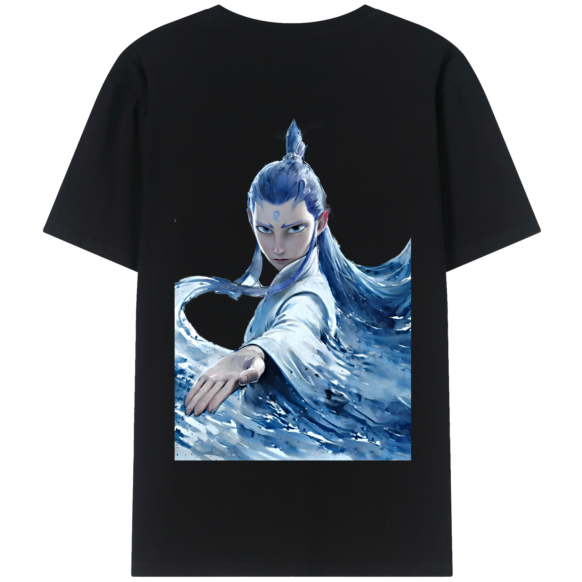 （画像用） Ne Zha 2 ナタ 魔童の大暴れ 綿100％半袖Tシャツ（背面プリント）
