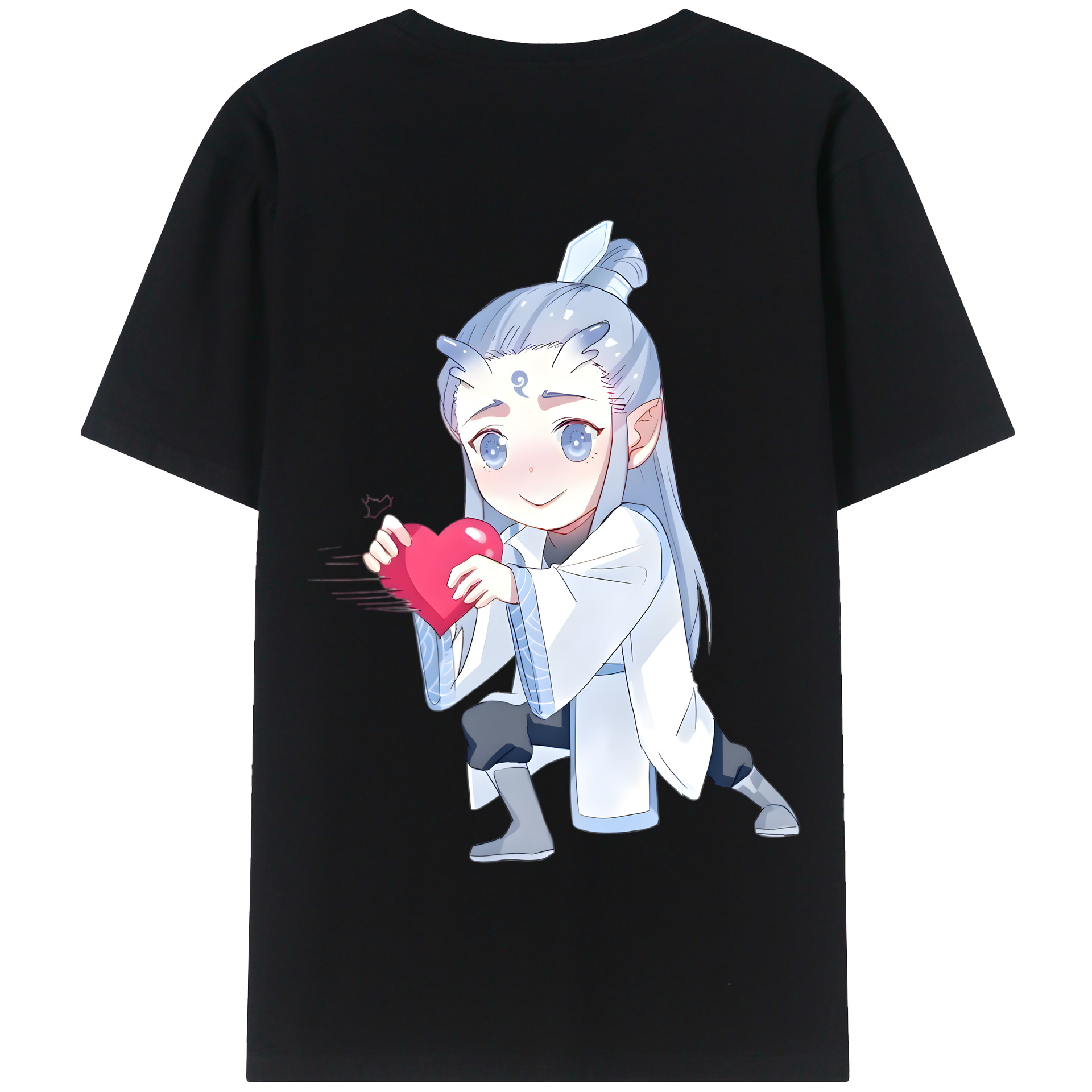 （画像用） Ne Zha 2 ナタ 魔童の大暴れ 綿100％半袖Tシャツ（背面プリント）