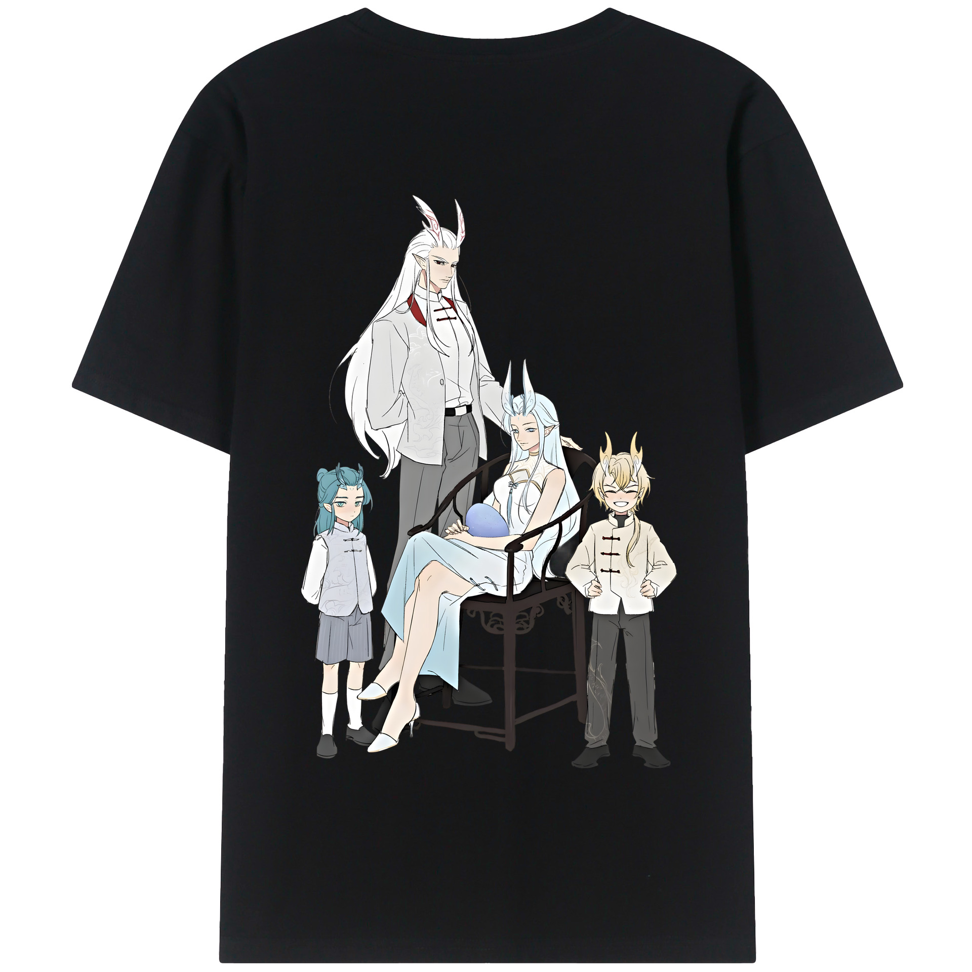 （画像用） Ne Zha 2 ナタ 魔童の大暴れ 綿100％半袖Tシャツ（背面プリント）