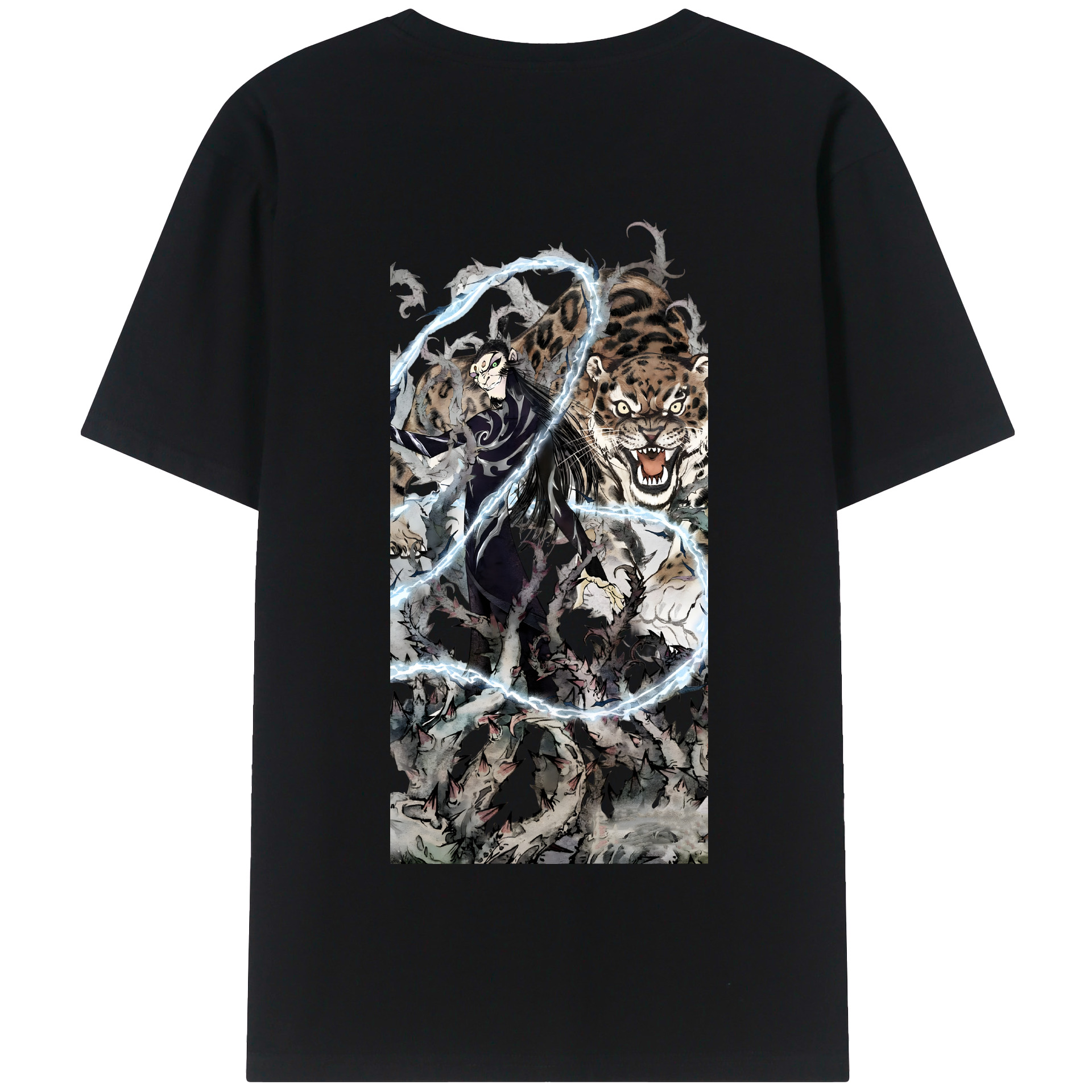（画像用） Ne Zha 2 ナタ 魔童の大暴れ 綿100％半袖Tシャツ（背面プリント）