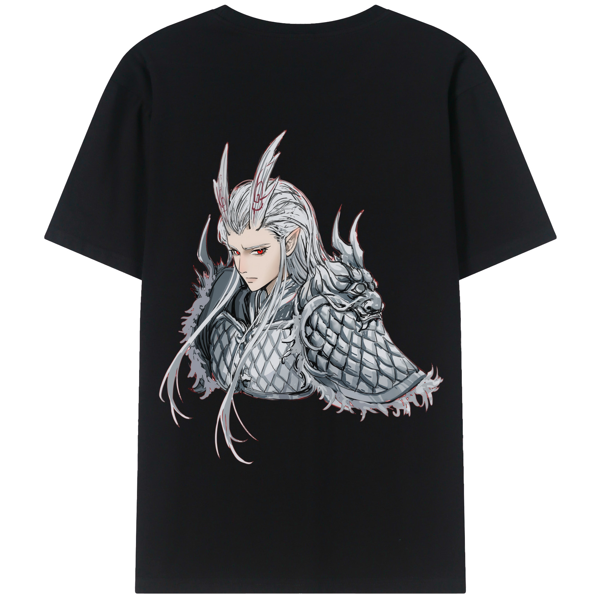 （画像用） Ne Zha 2 ナタ 魔童の大暴れ 綿100％半袖Tシャツ（背面プリント）