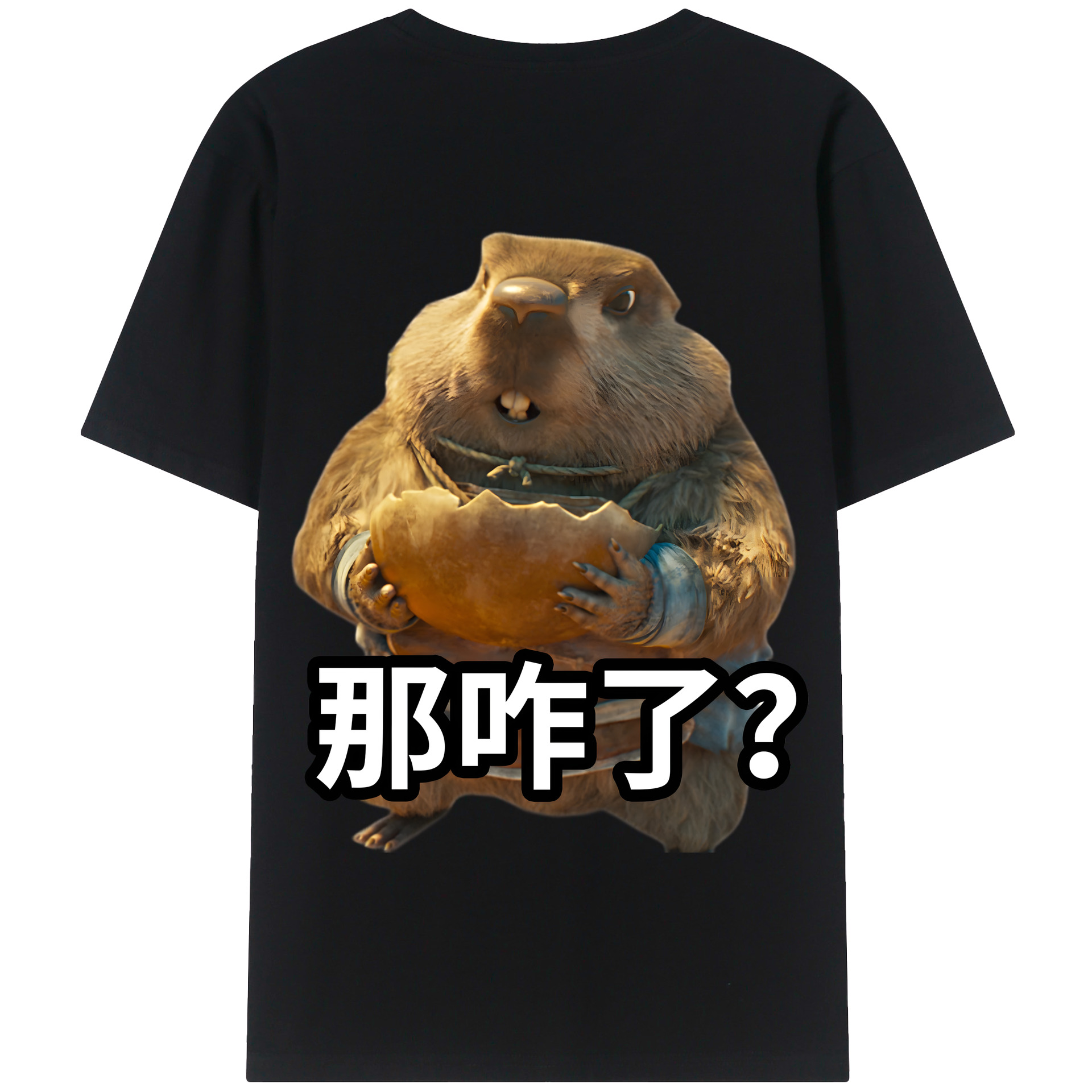 （画像用） Ne Zha 2 ナタ 魔童の大暴れ 綿100％半袖Tシャツ（背面プリント）