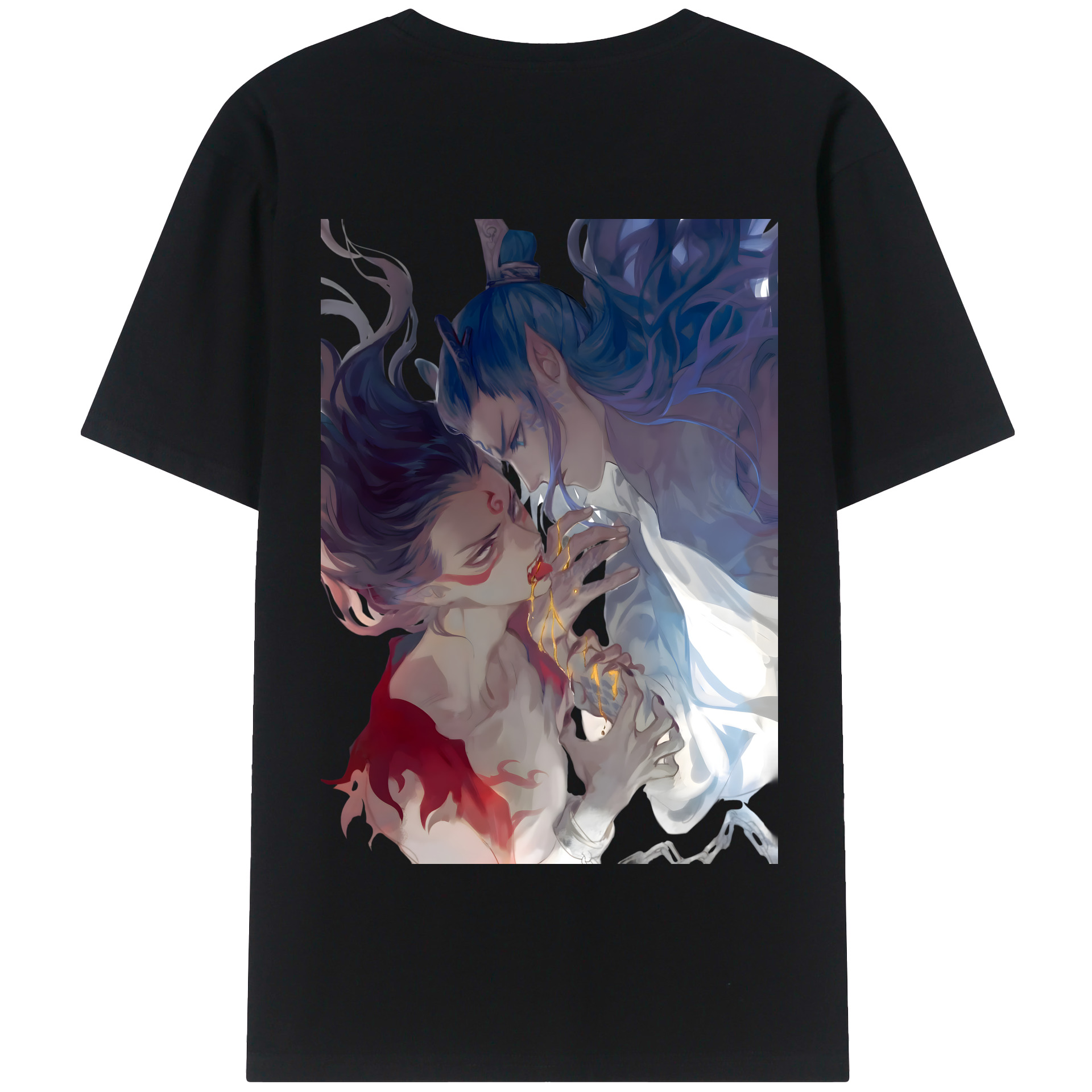 （画像用） Ne Zha 2 ナタ 魔童の大暴れ 綿100％半袖Tシャツ（背面プリント）