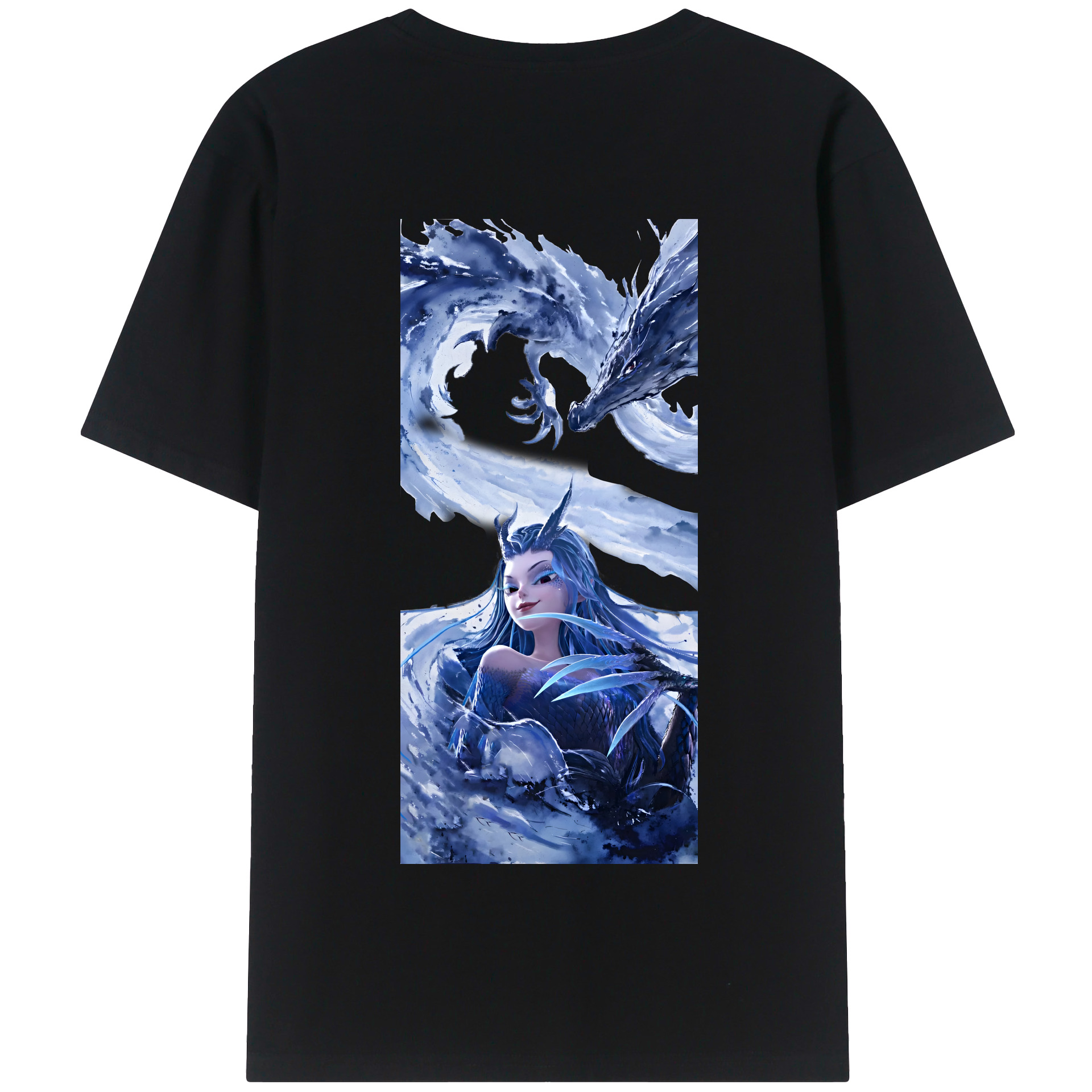 （画像用） Ne Zha 2 ナタ 魔童の大暴れ 綿100％半袖Tシャツ（背面プリント）