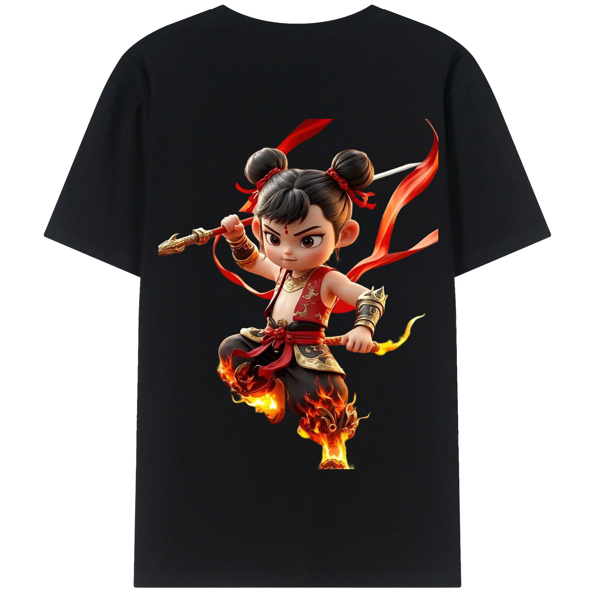 Ne Zha 2 ナタ 魔童の大暴れ 綿100％半袖Tシャツ（背面プリント）