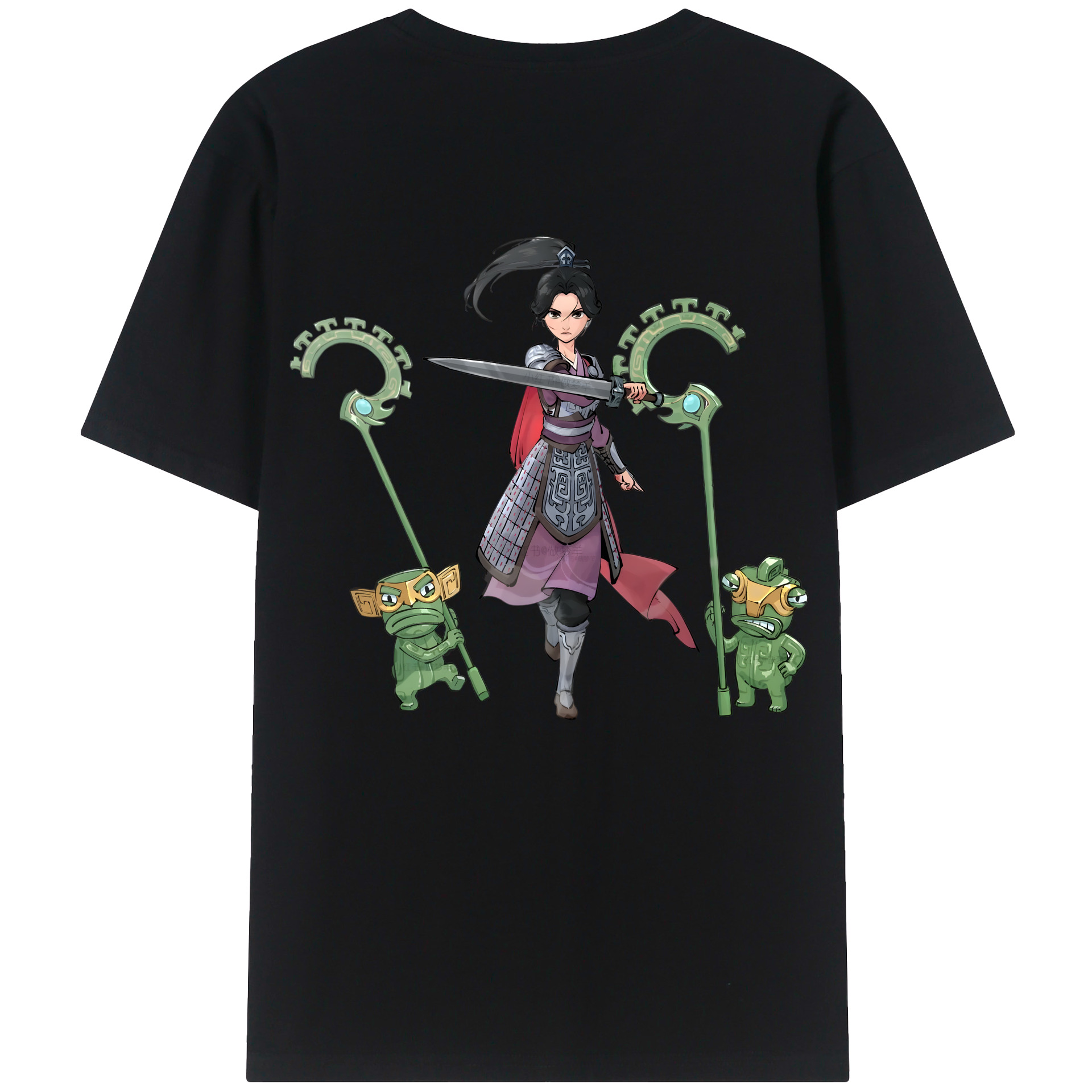 （画像用） Ne Zha 2 ナタ 魔童の大暴れ 綿100％半袖Tシャツ（背面プリント）