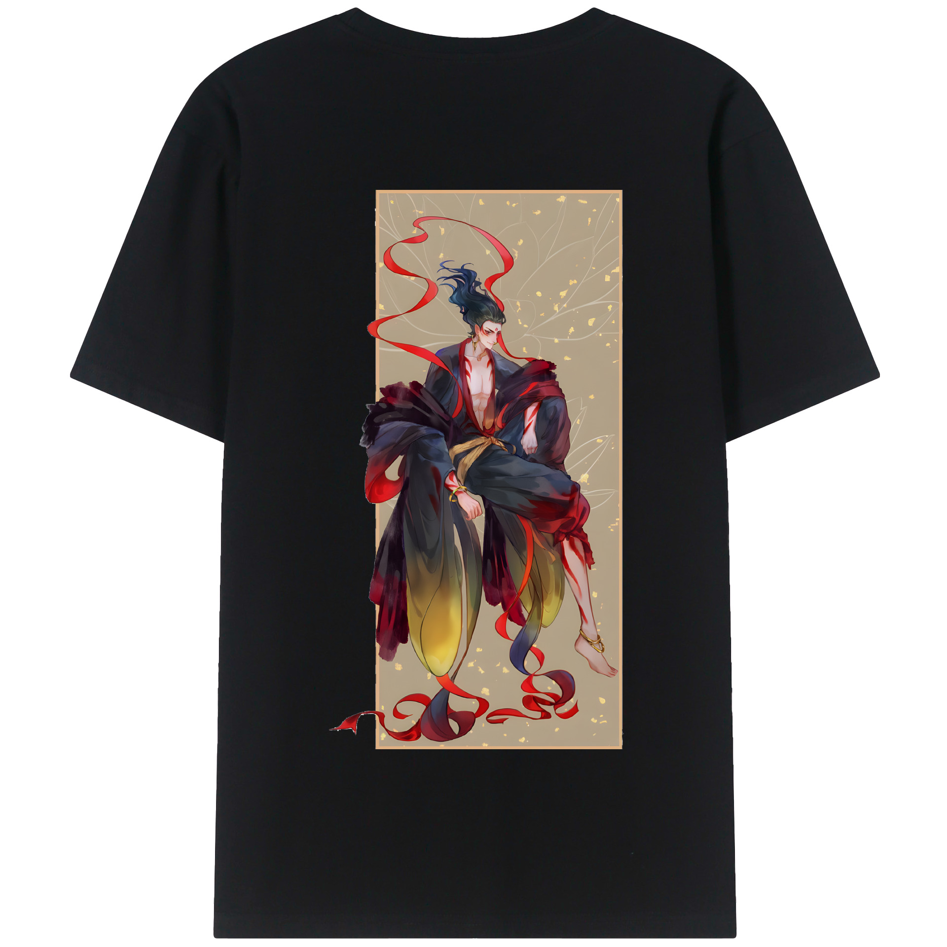 （画像用） Ne Zha 2 ナタ 魔童の大暴れ 綿100％半袖Tシャツ（背面プリント）