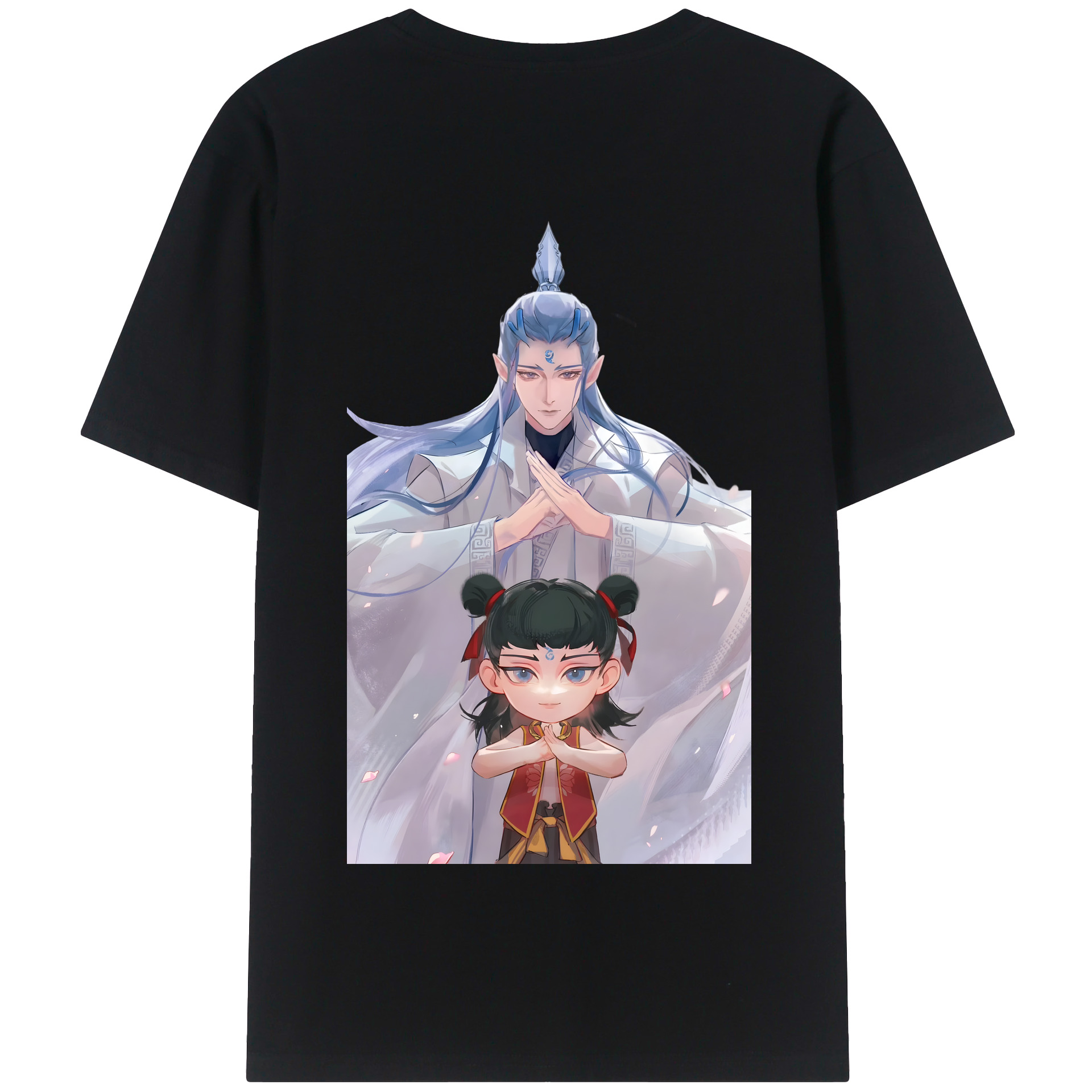（画像用） Ne Zha 2 ナタ 魔童の大暴れ 綿100％半袖Tシャツ（背面プリント）